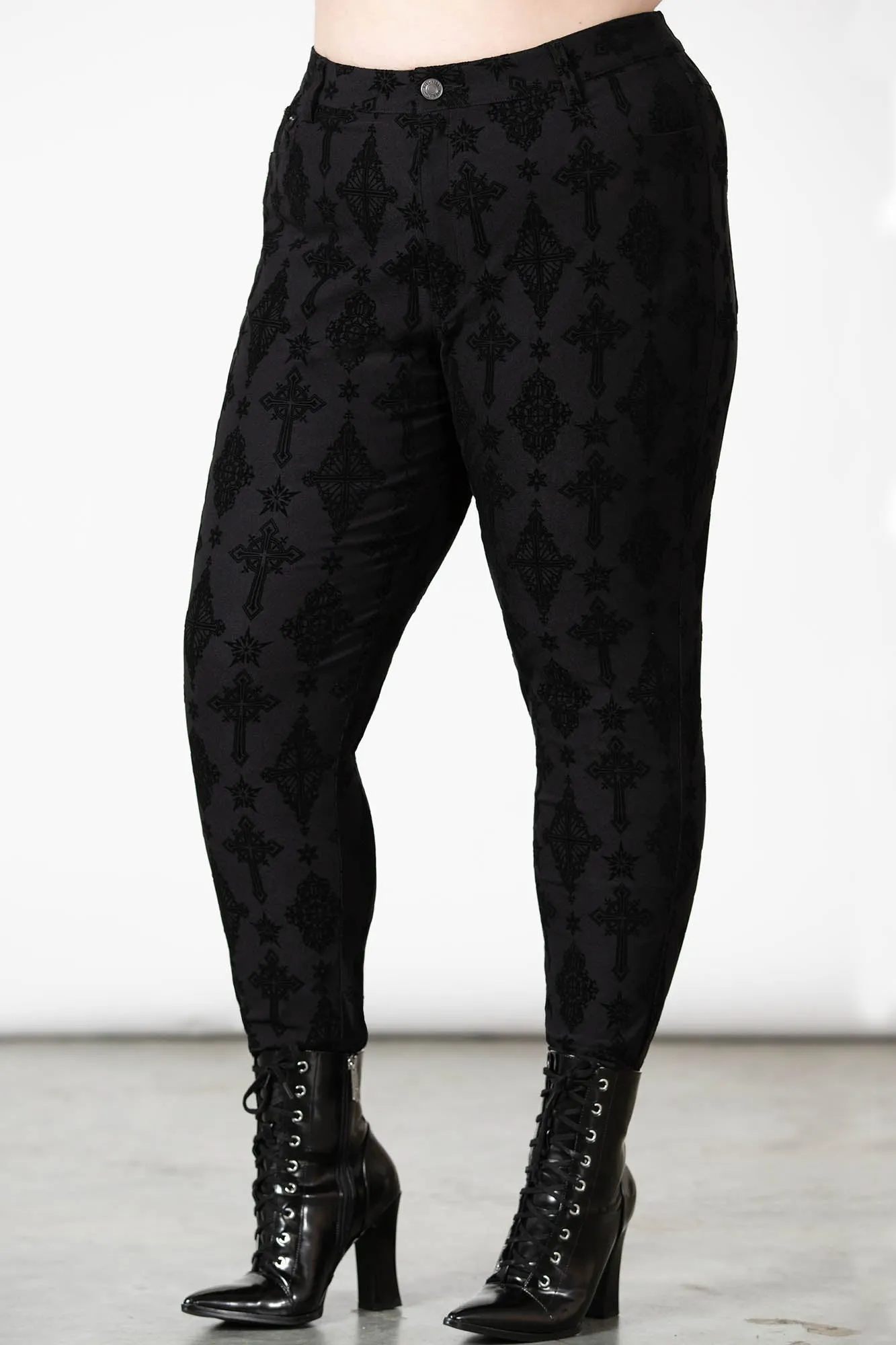 Nora Flocked Trousers [PLUS]