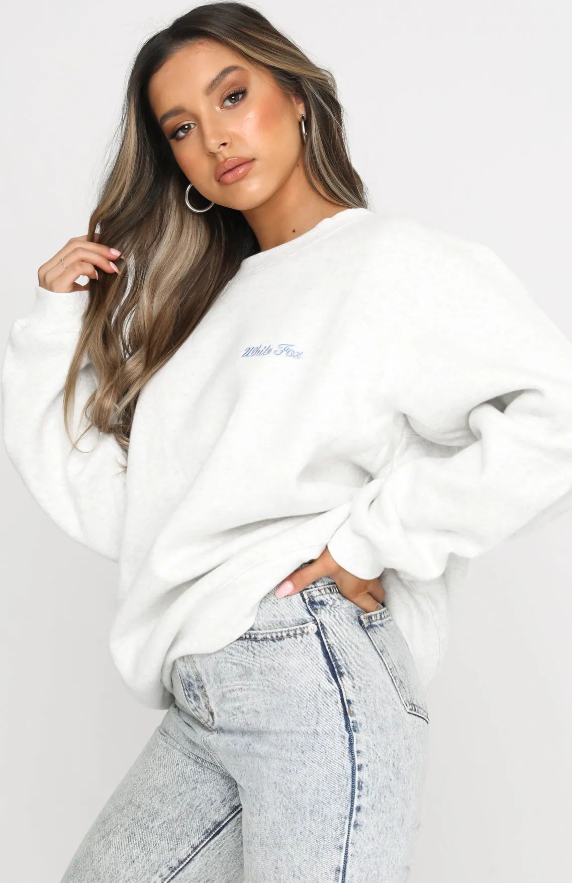 Steal Your Heart Oversized Sweater Grey Marle Water Repellent Finish