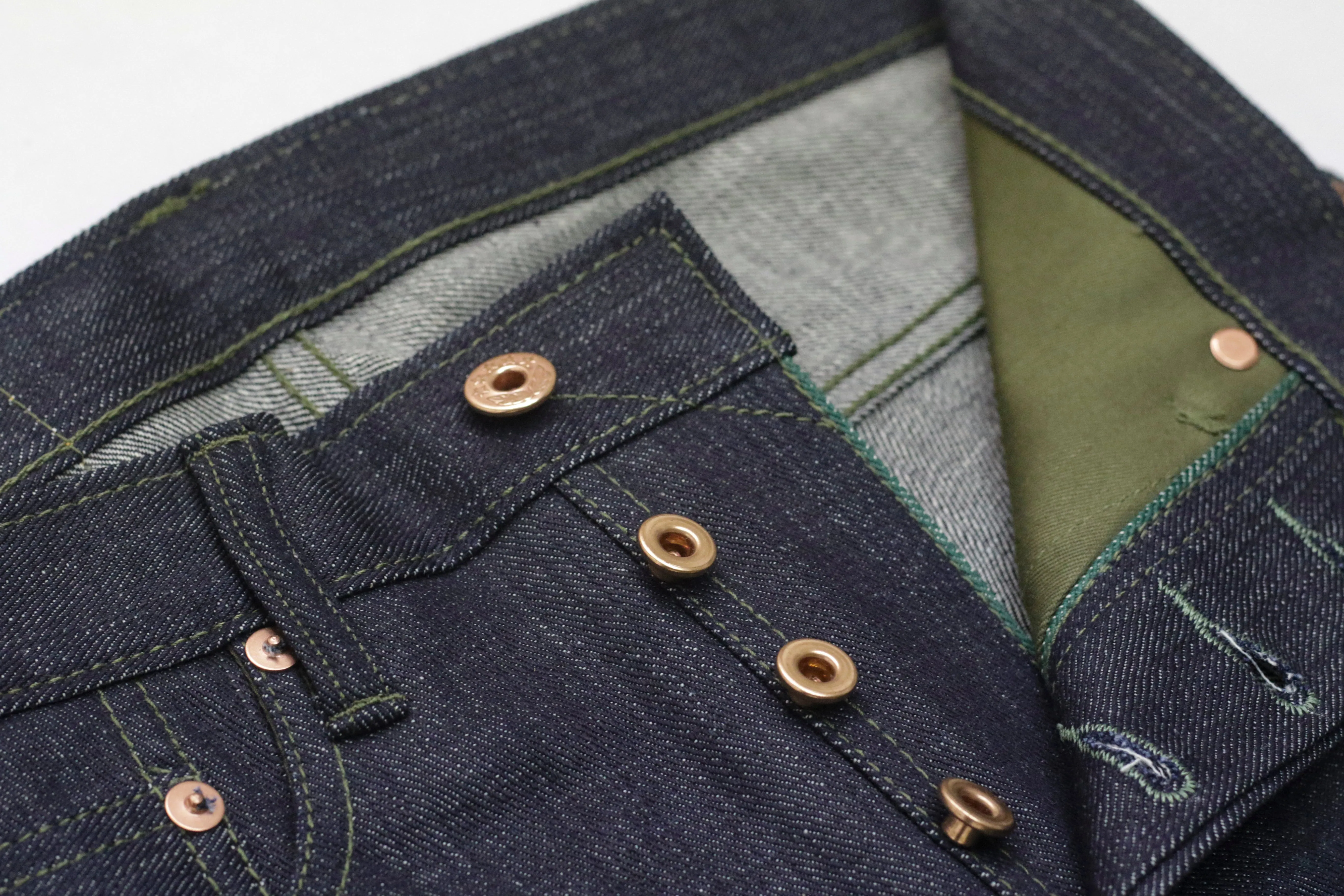 NP006 - FOREST GREEN SELVEDGE DENIM