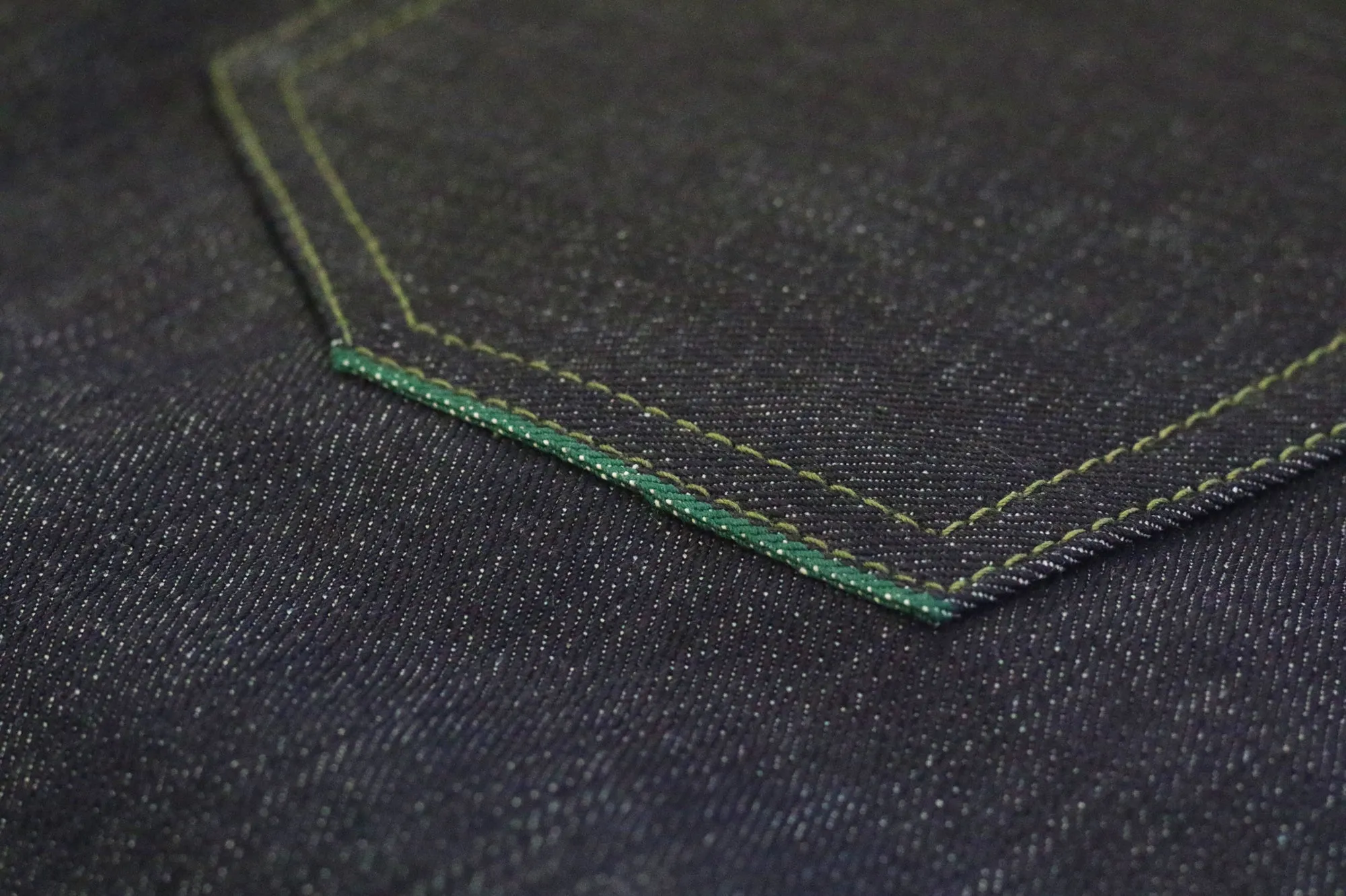 NP006 - FOREST GREEN SELVEDGE DENIM