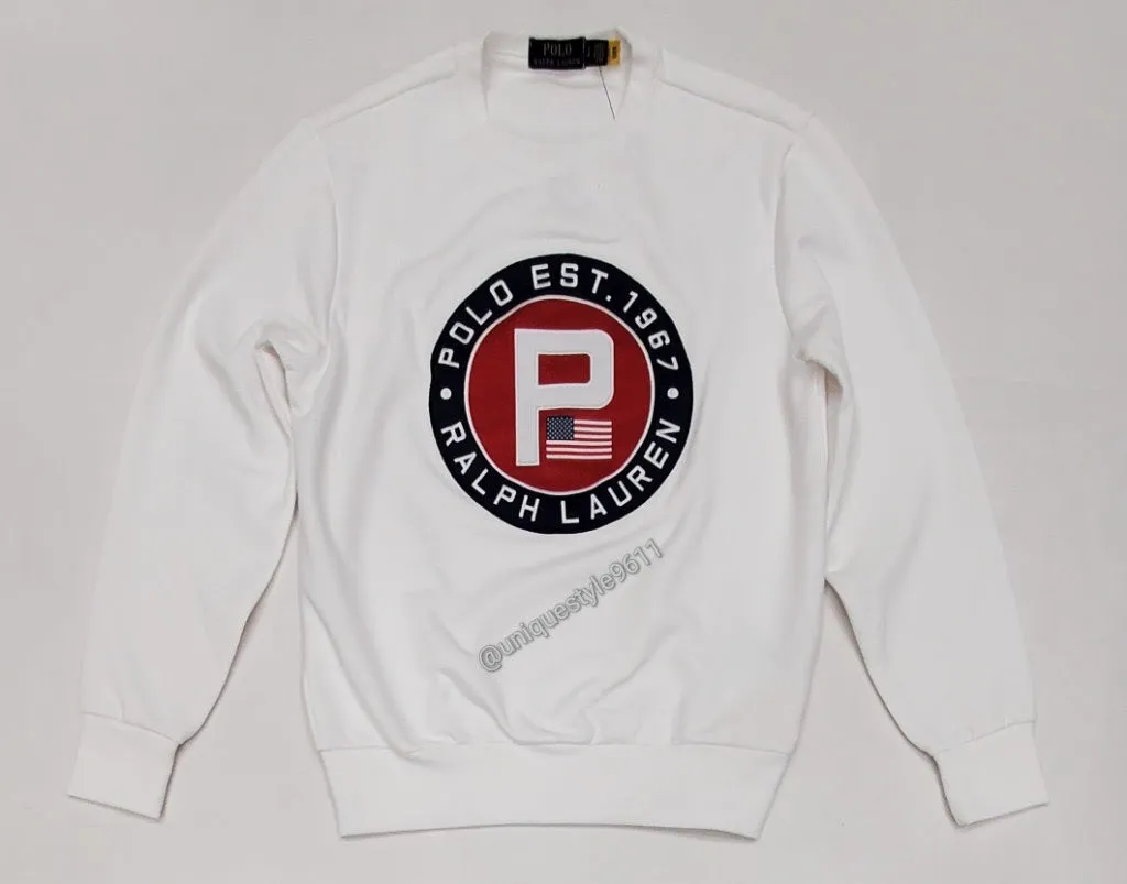 Nwt Polo Ralph Lauren White Est 1967 Patch Sweatshirt