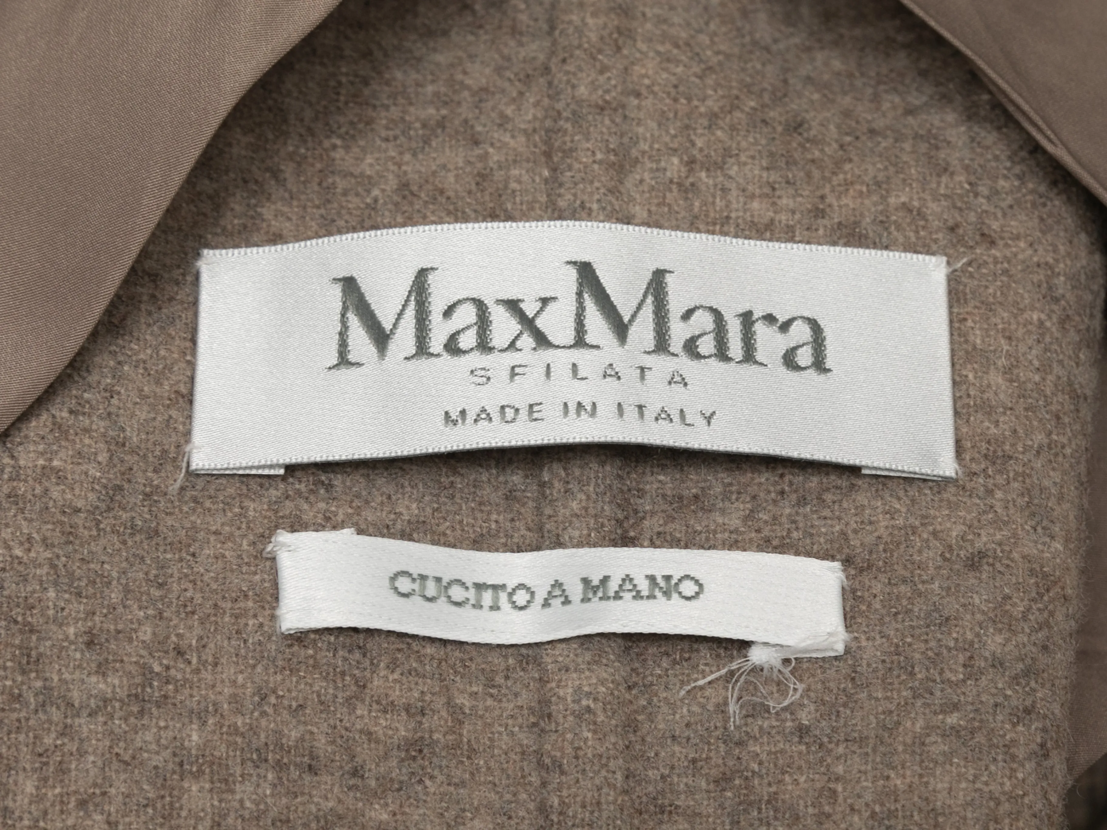 Oatmeal Max Mara Double-Breasted Wool & Cashmere-Blend Pantsuit Size US 2