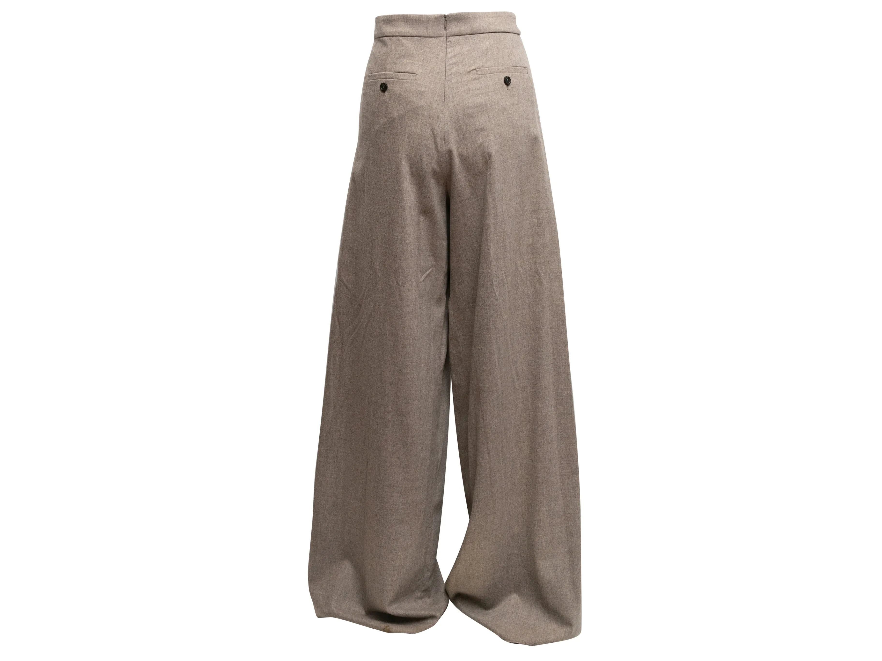 Oatmeal Max Mara Double-Breasted Wool & Cashmere-Blend Pantsuit Size US 2