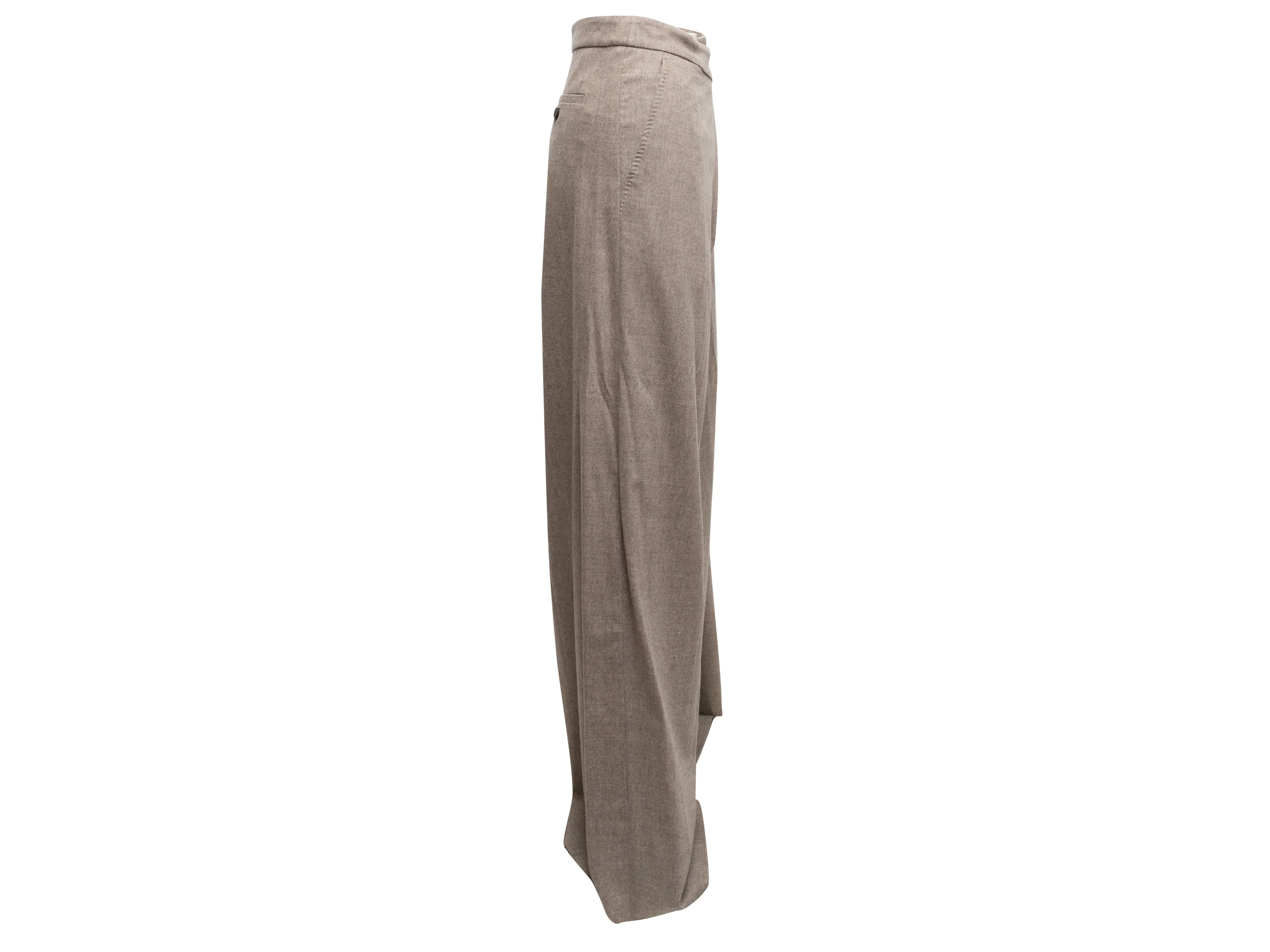 Oatmeal Max Mara Double-Breasted Wool & Cashmere-Blend Pantsuit Size US 2