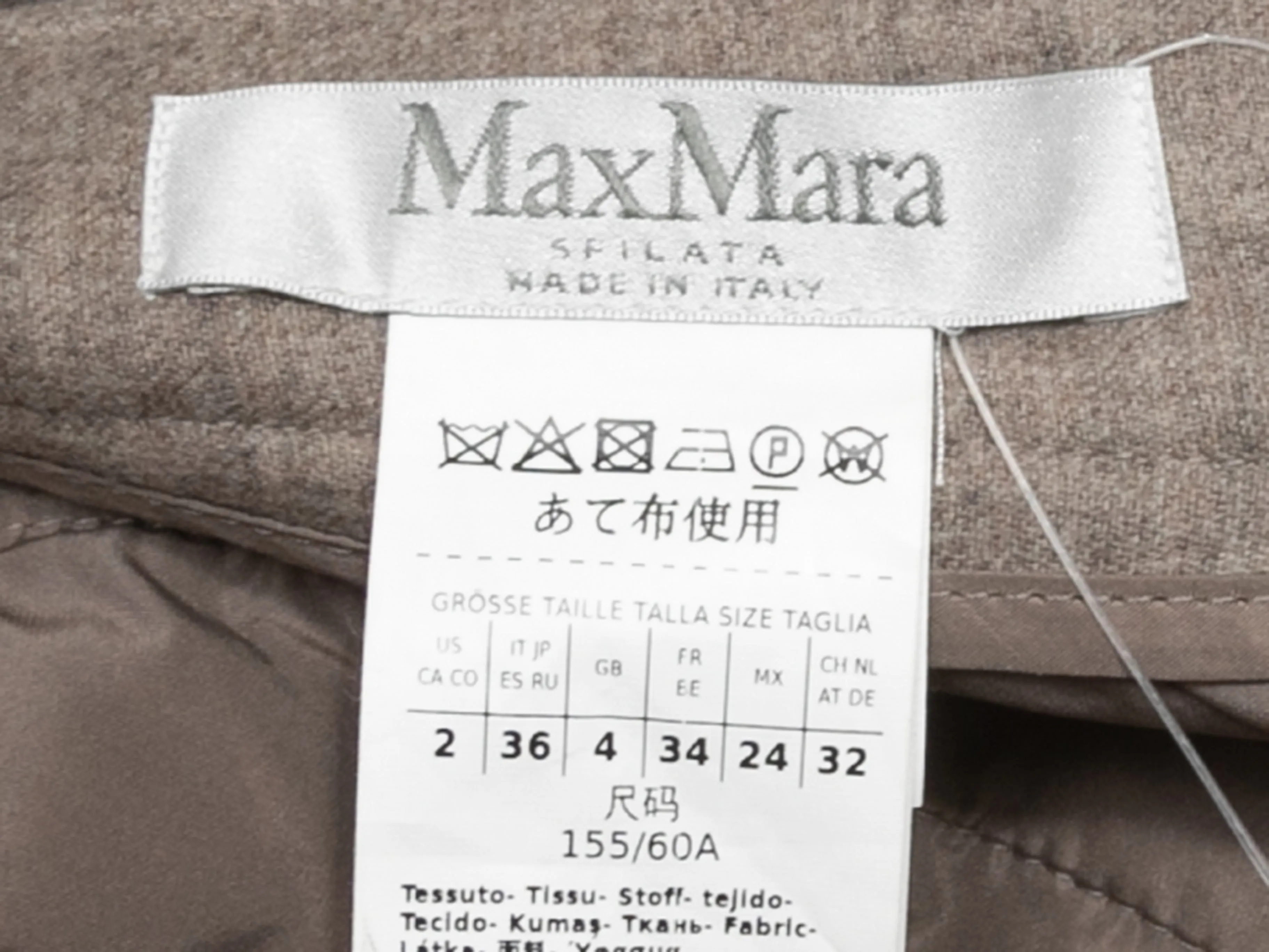 Oatmeal Max Mara Double-Breasted Wool & Cashmere-Blend Pantsuit Size US 2