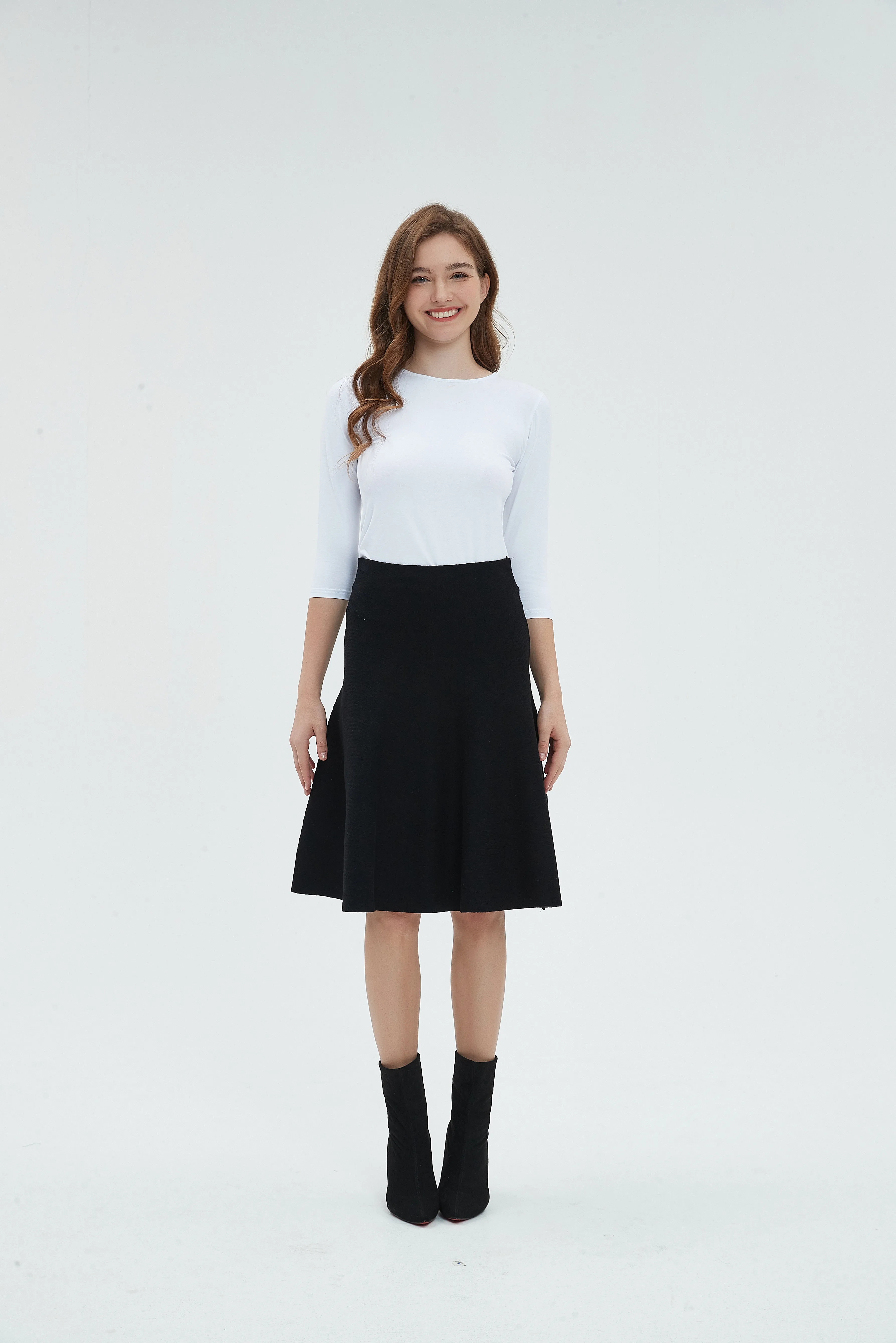 Shirred Back AMAZING MM SKIRT - YEAR ROUND BLACK