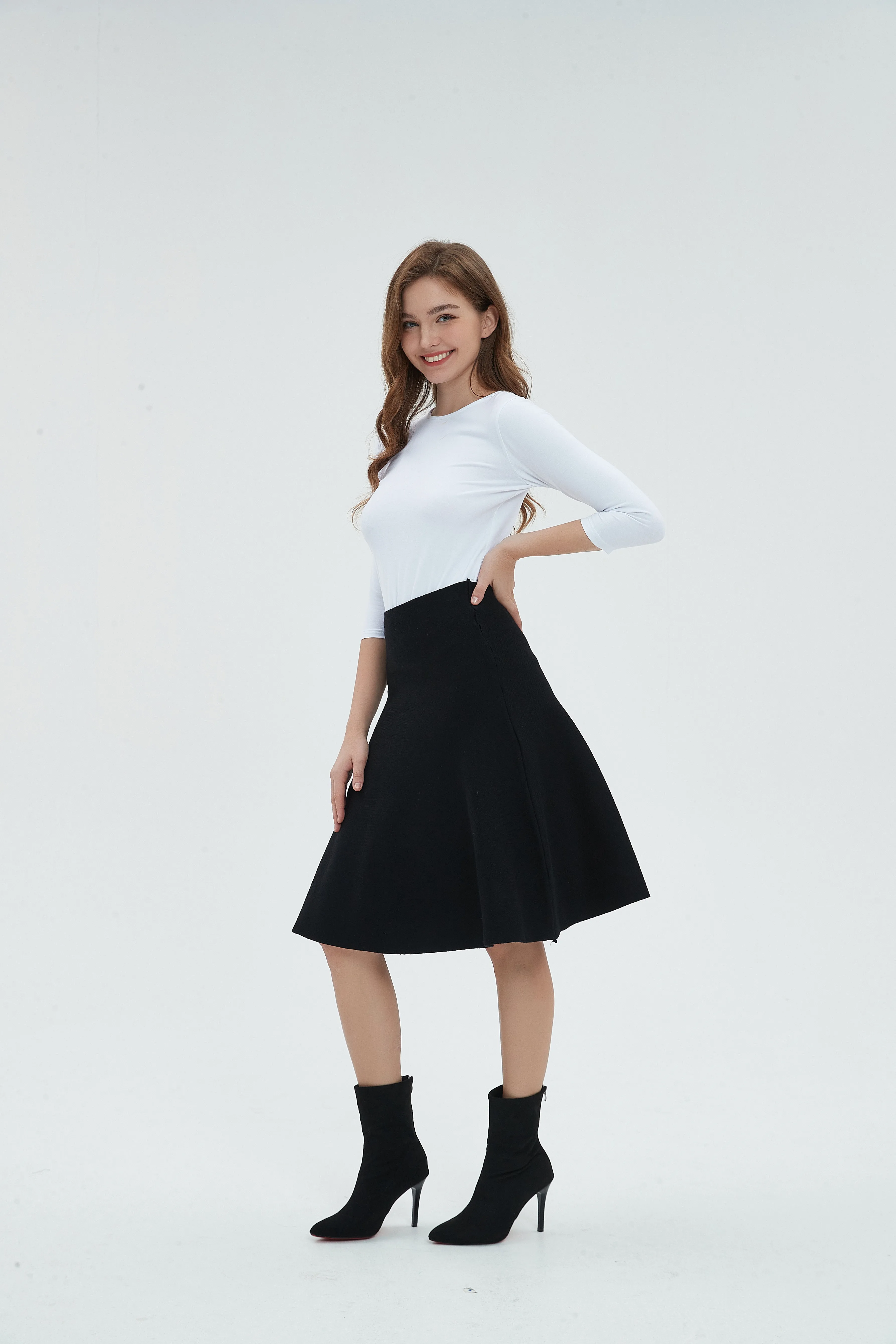 AMAZING MM SKIRT - YEAR ROUND BLACK Daily Style Weighted Hem