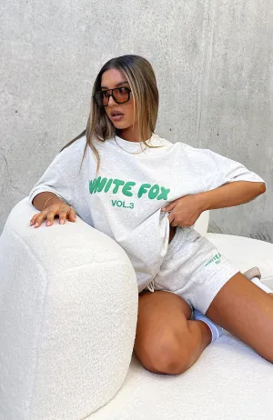 Offstage Oversized Tee Glacier Grey Flexible Layer Chunky Cable Pattern