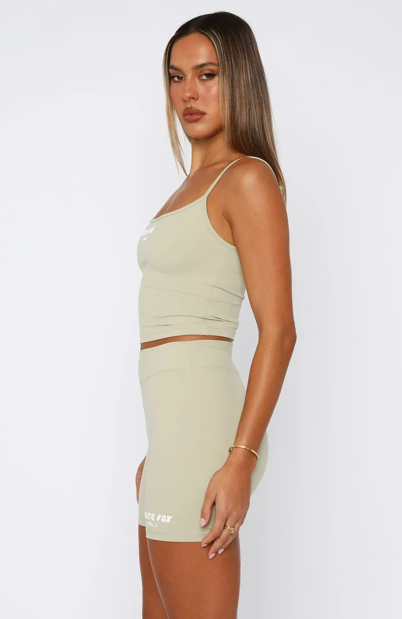 ContrastTipping Recycled Polyester Blend Offstage Singlet Moss