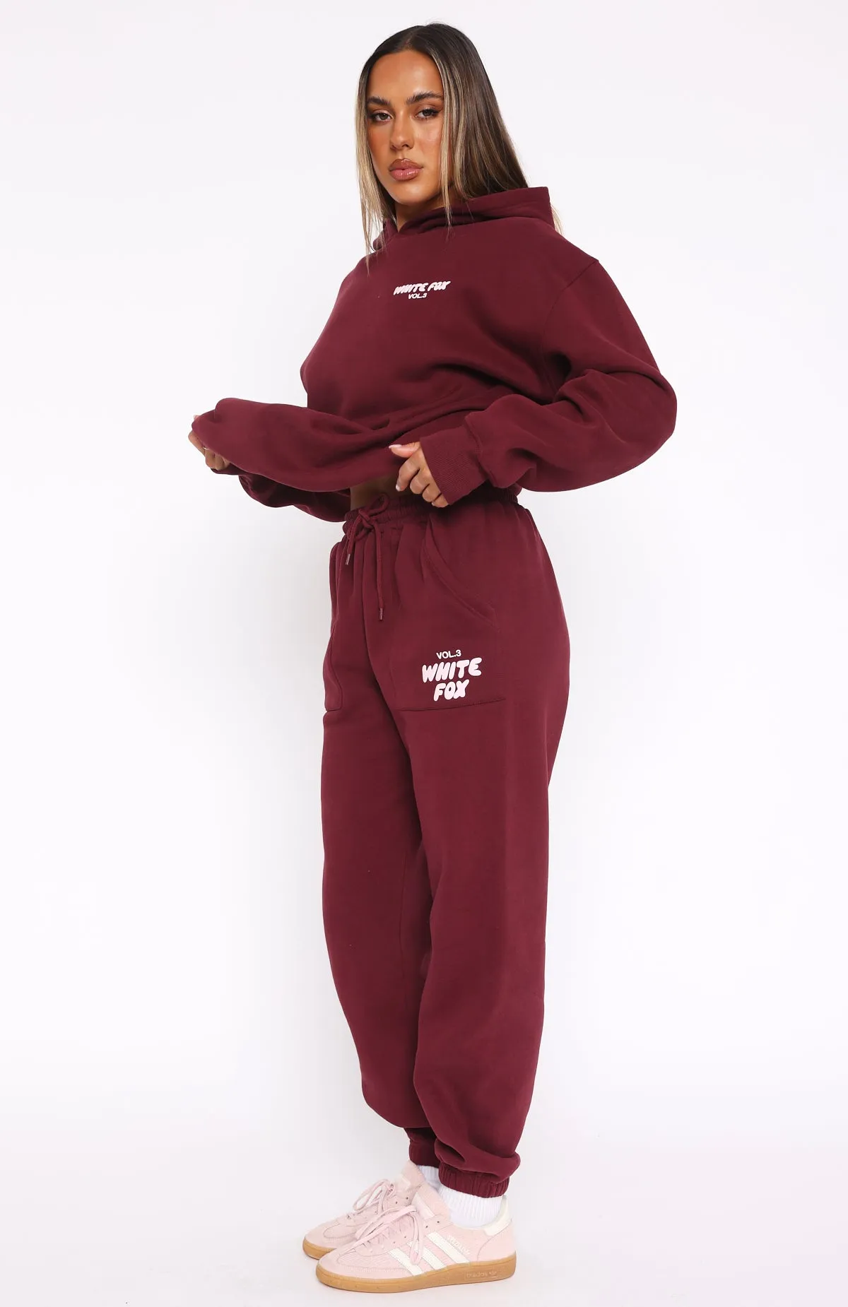 Cozy Fleece Modern Casual Look Offstage Sweatpants Red Velvet