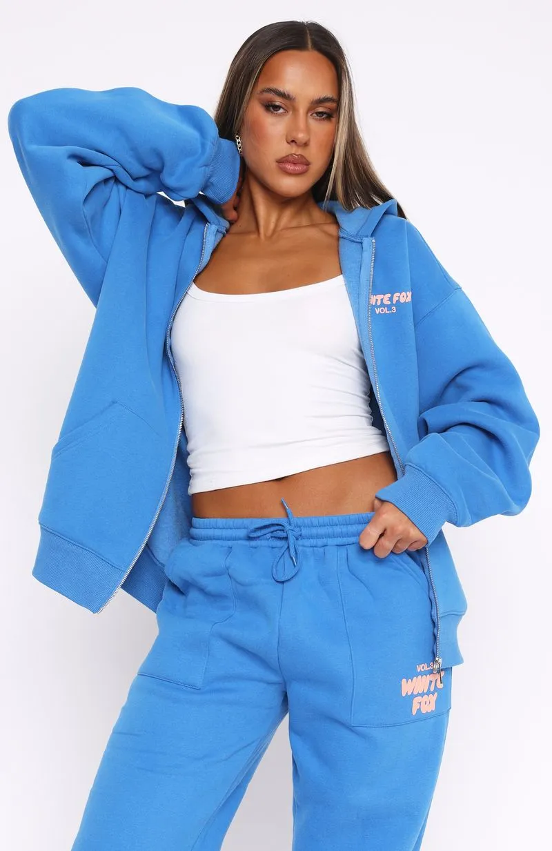 MidWeight Construction Offstage Zip Front Hoodie Azure