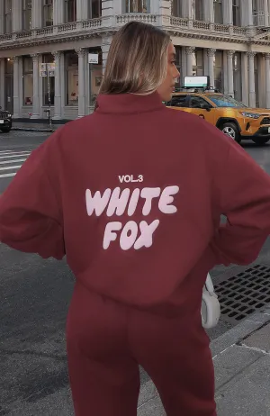 Fall Comfort Offstage Zip Front Sweater Red Velvet