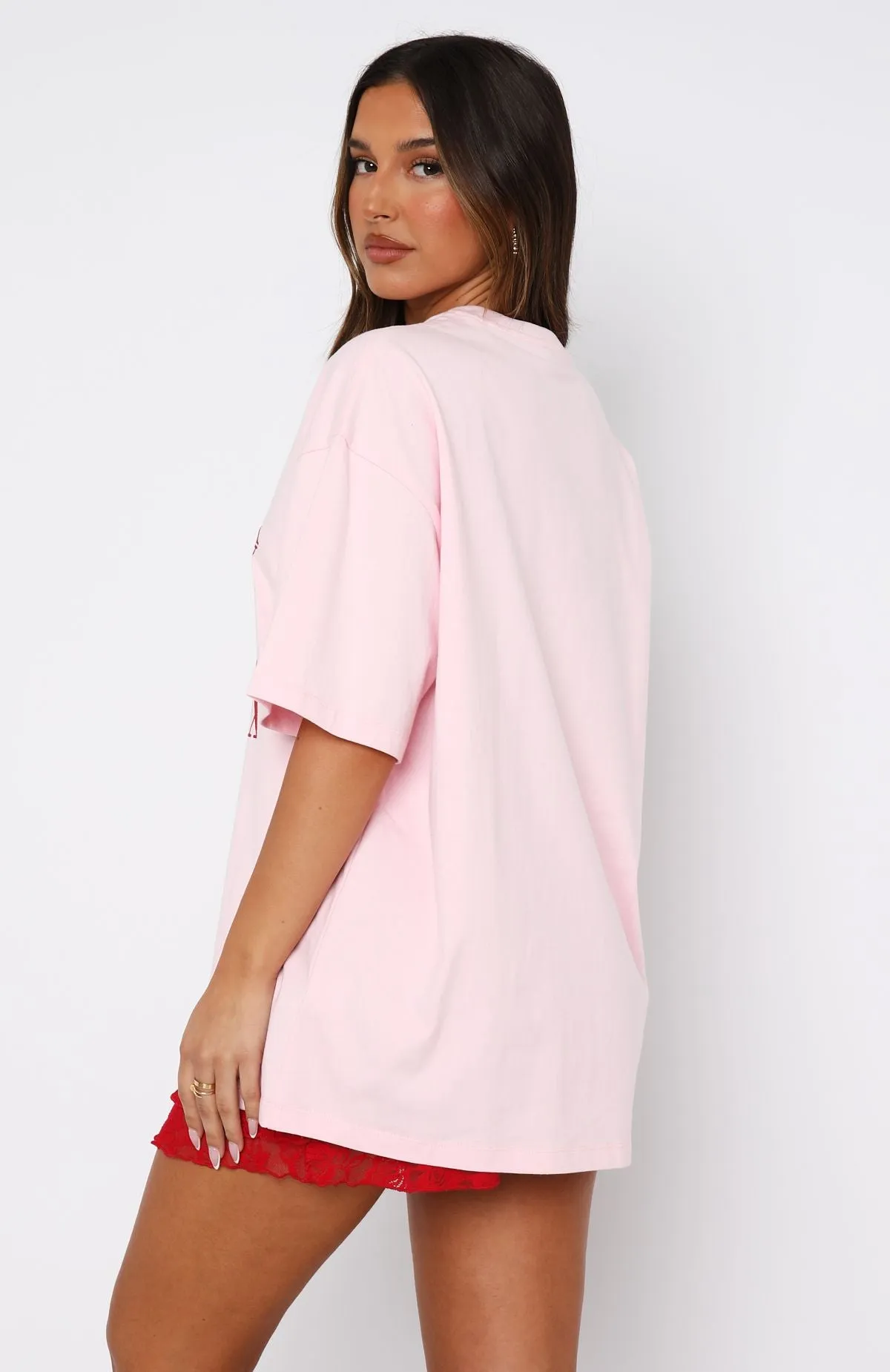 MoistureWicking Technology NoRoll Hem Technology Oh So Sweet Oversized Tee Pink