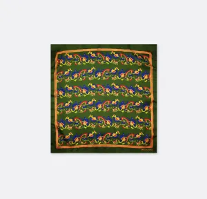 Olive Green Paisley and Floral - Silk Pocket Squares