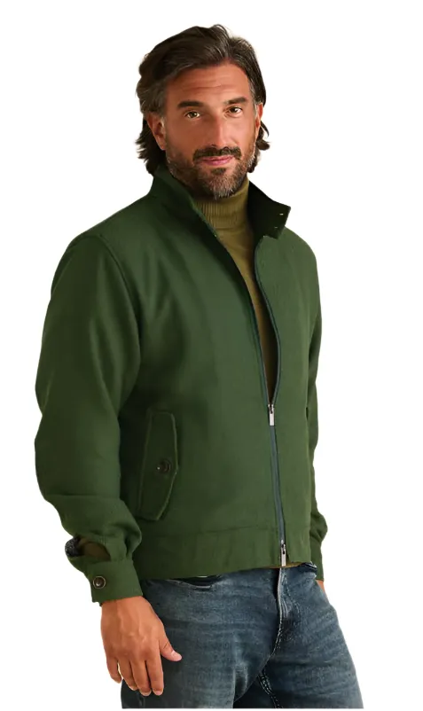 Olive Men's INSERCH Herringbone Full Zipper Sport Jacket Style No: JS263