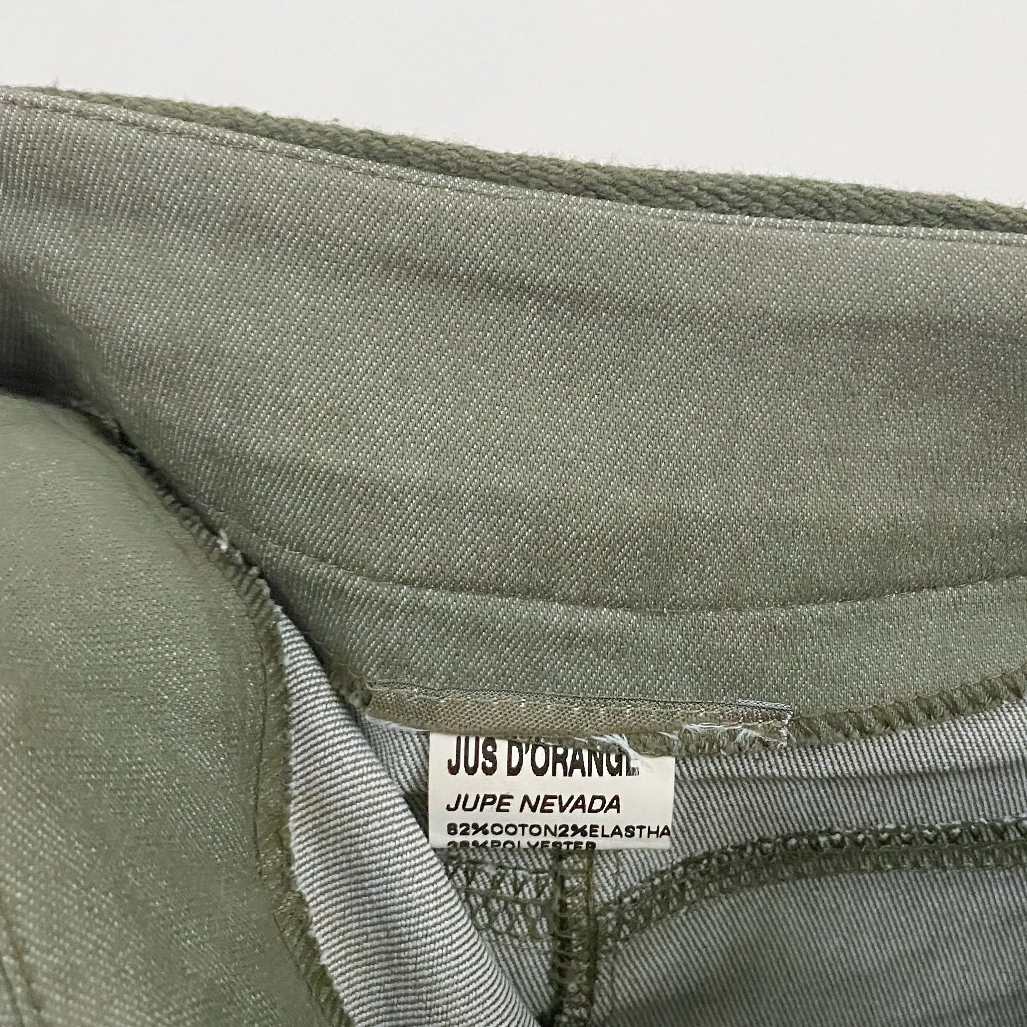 Olive Utility Knee Length Skirt - XS