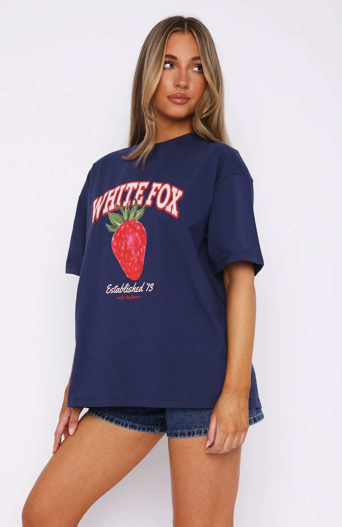 MultiPocketDesign Reflective Trim Only The Finest Oversized Tee Navy