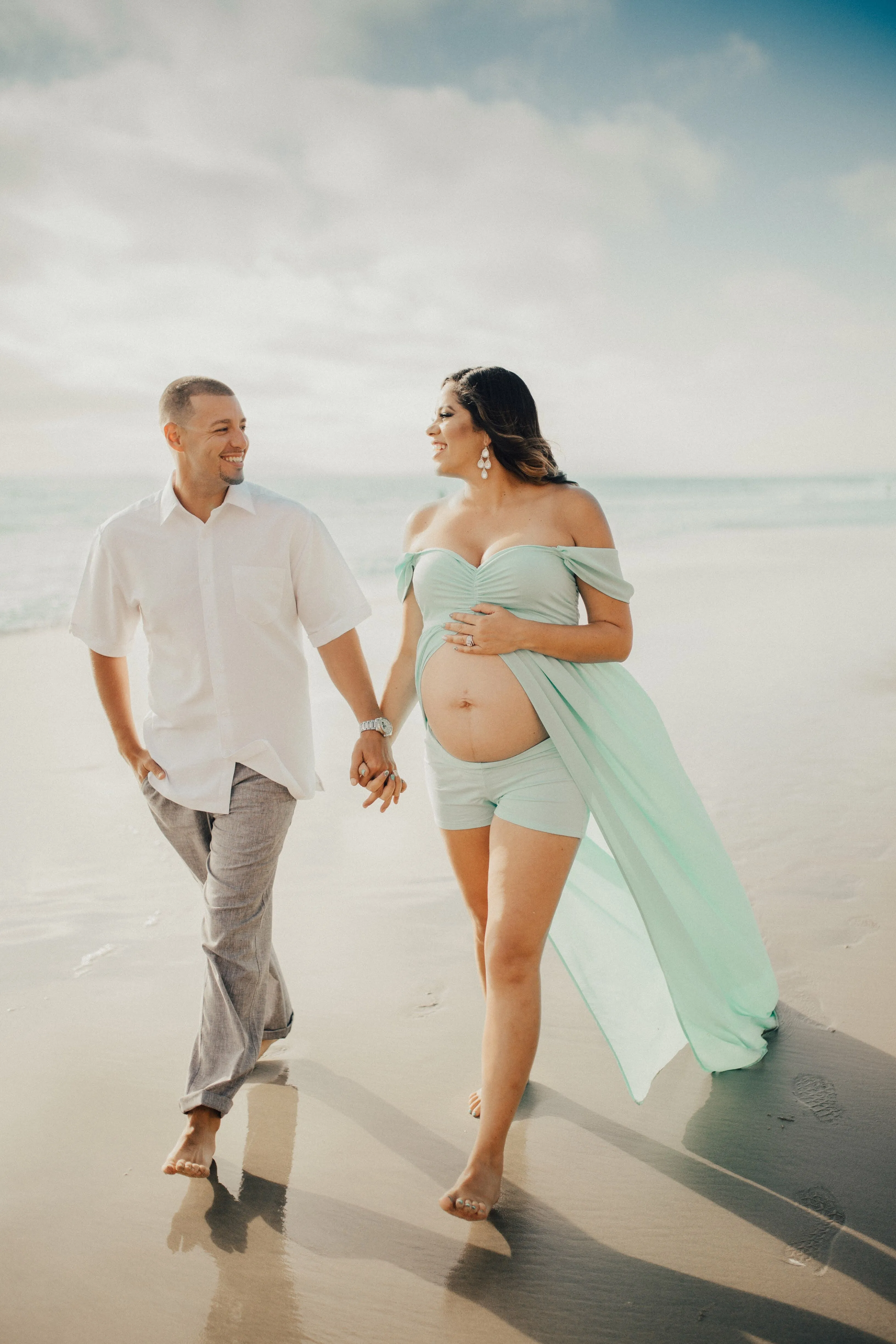 Open Belly Maternity Dress with Shorts