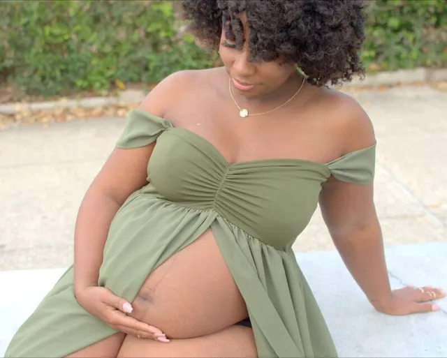 Open Belly Maternity Dress with Shorts