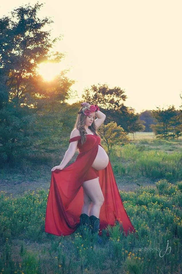 Open Belly Maternity Dress with Shorts