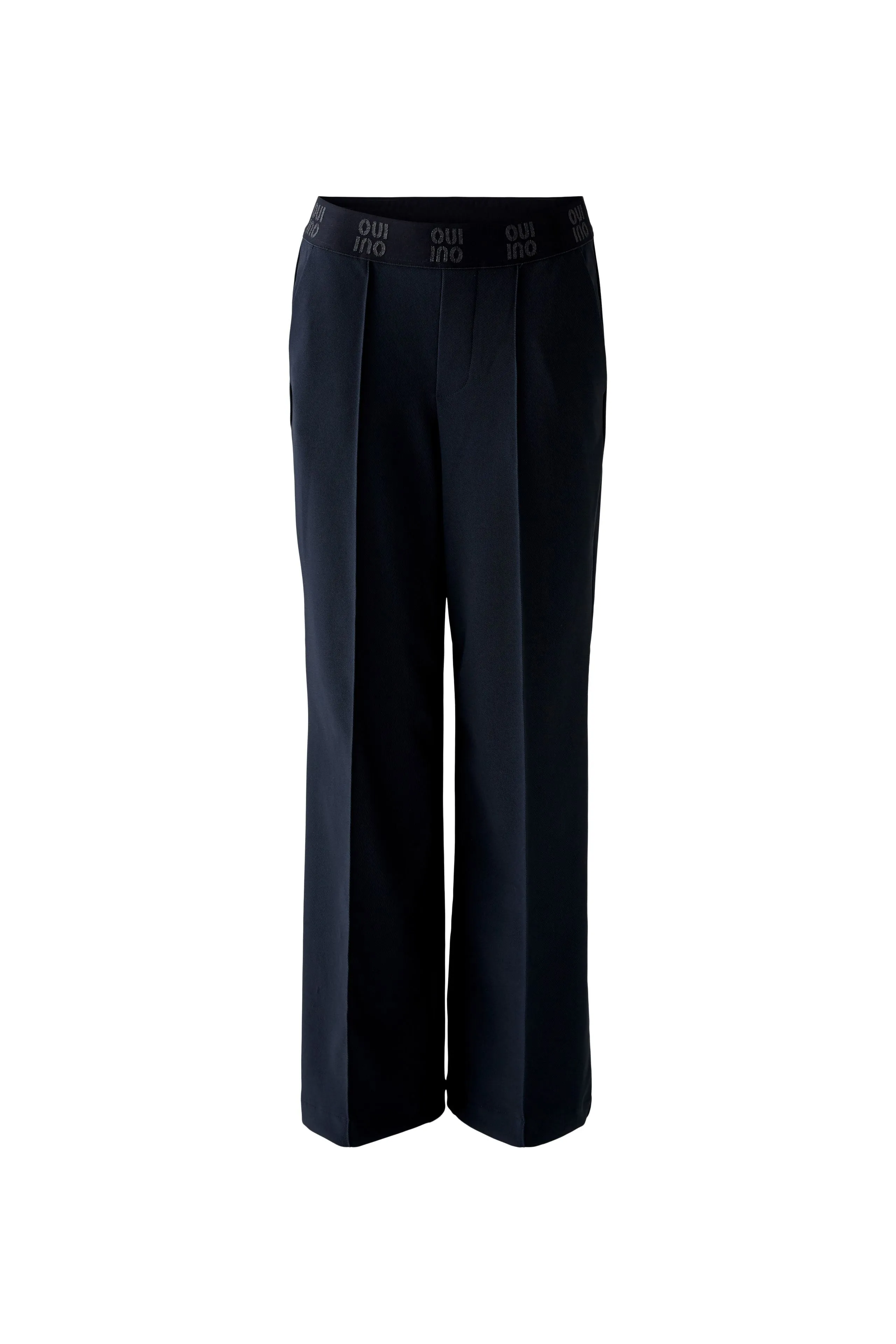 Oui Technical Jersey Trousers With Elastic Logo Waistband