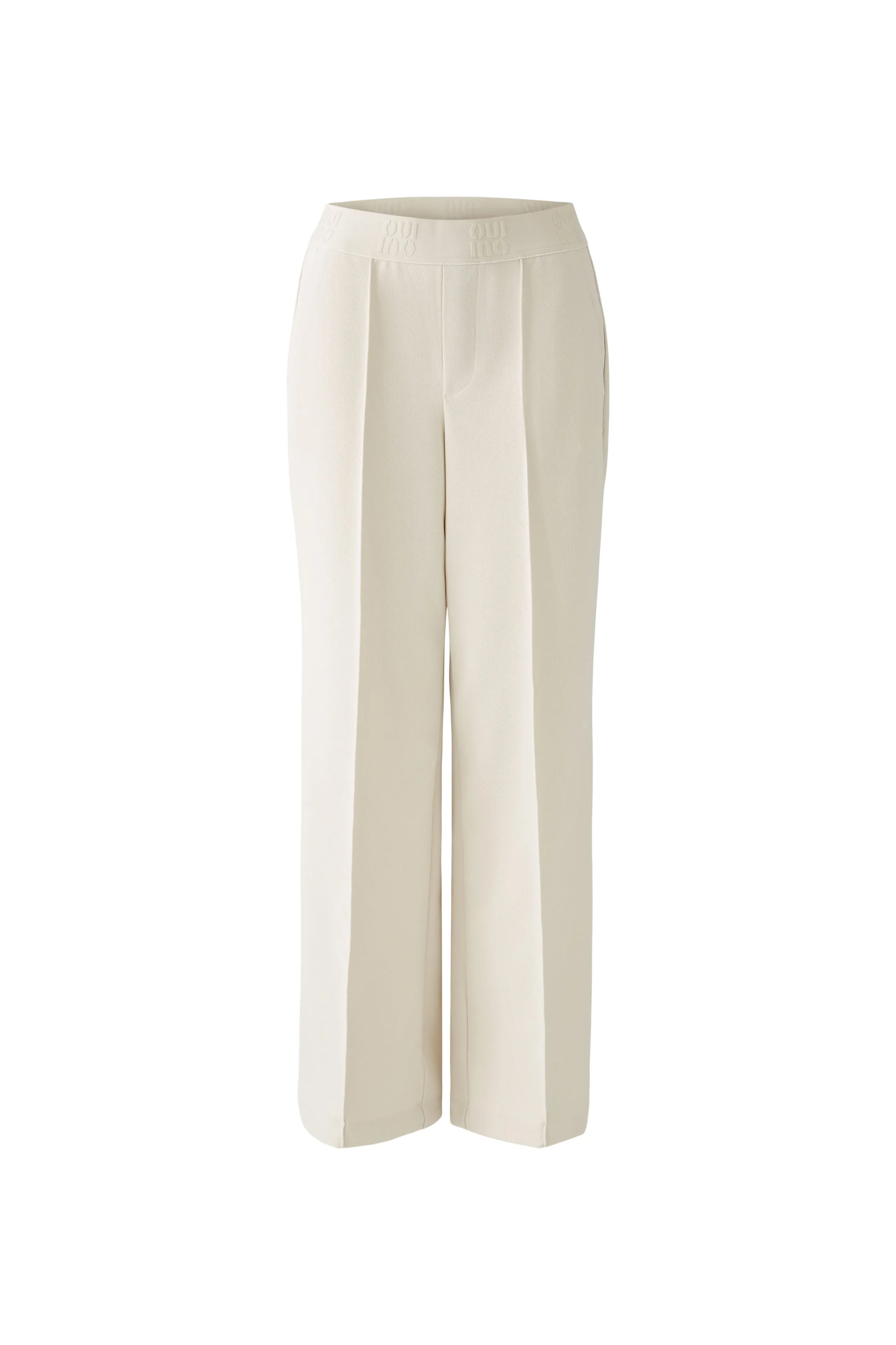 Oui Technical Jersey Trousers With Elastic Logo Waistband