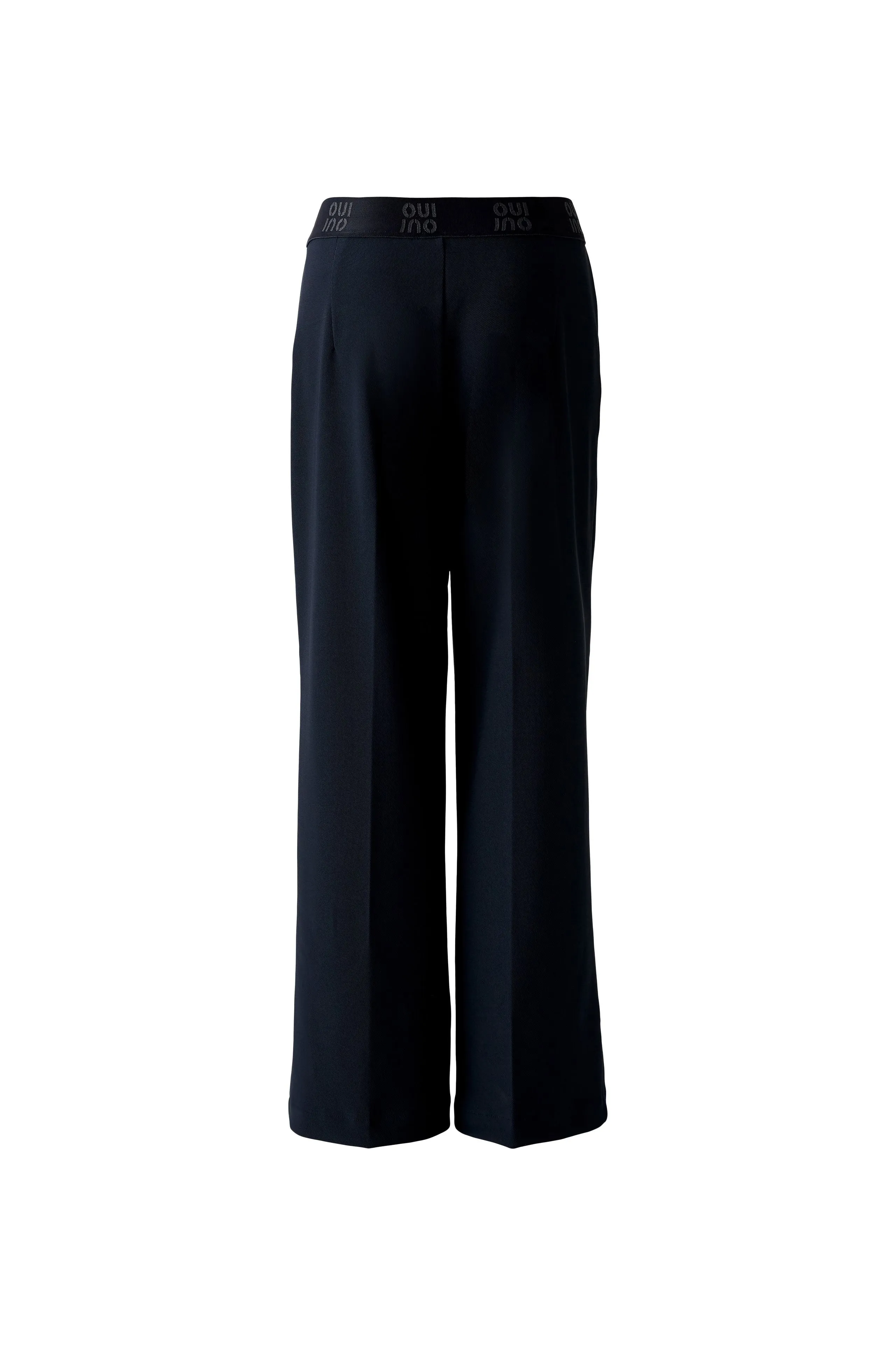 Oui Technical Jersey Trousers With Elastic Logo Waistband