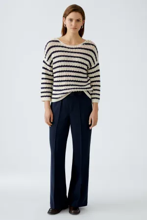 Oui Technical Jersey Trousers With Elastic Logo Waistband