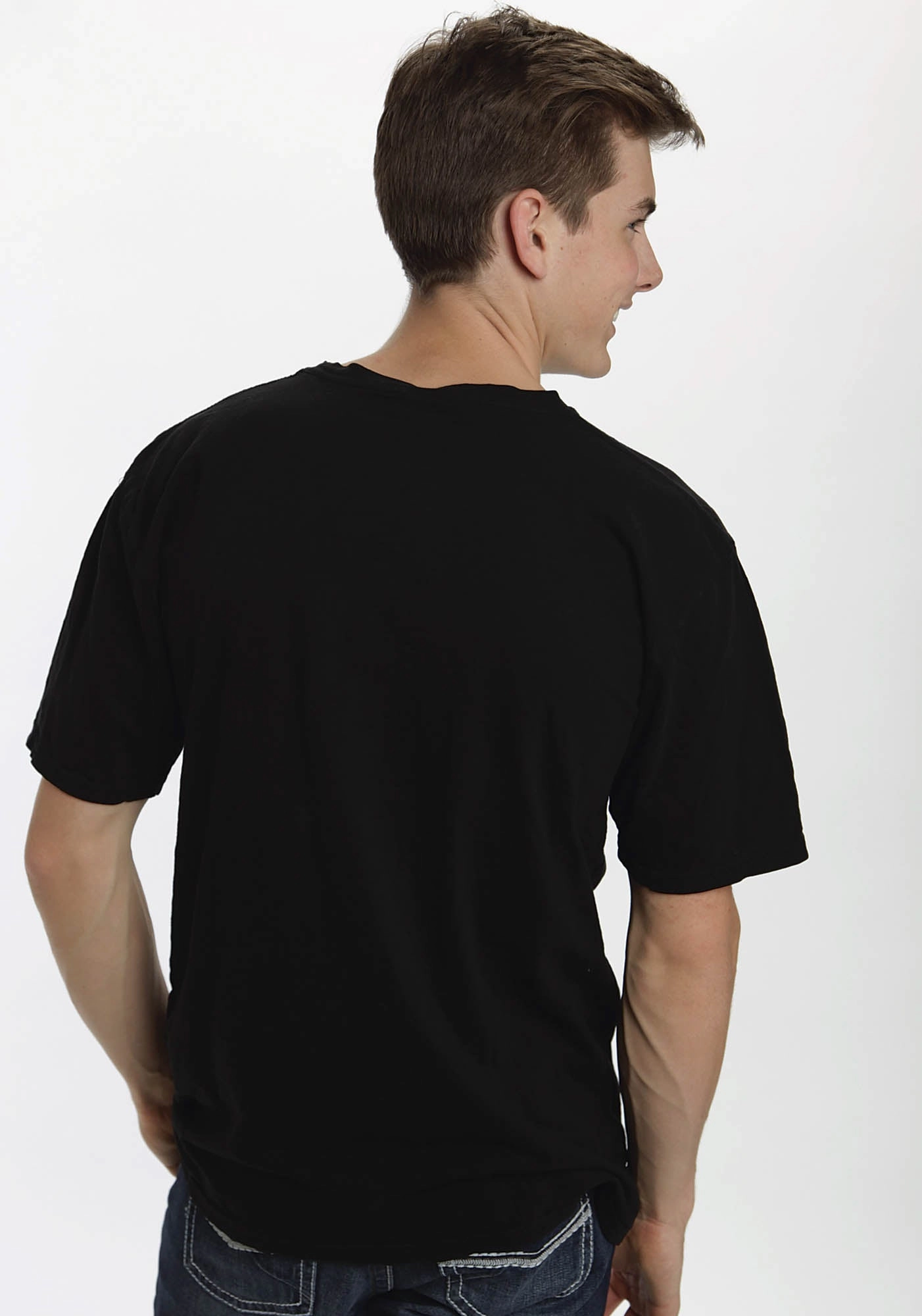 Ouray Unisex Black 100% Cotton Plain S/S T-Shirt Reinforced Elbow Patches