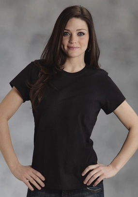 Snag Resistant Fabric Ouray Womens Black 100% Cotton USA S/S Crew T-Shirt