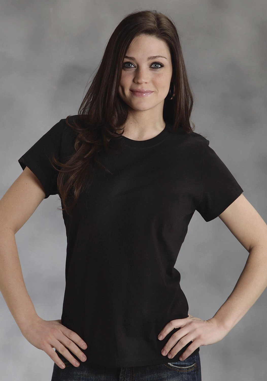 Snag Resistant Fabric Ouray Womens Black 100% Cotton USA S/S Crew T-Shirt