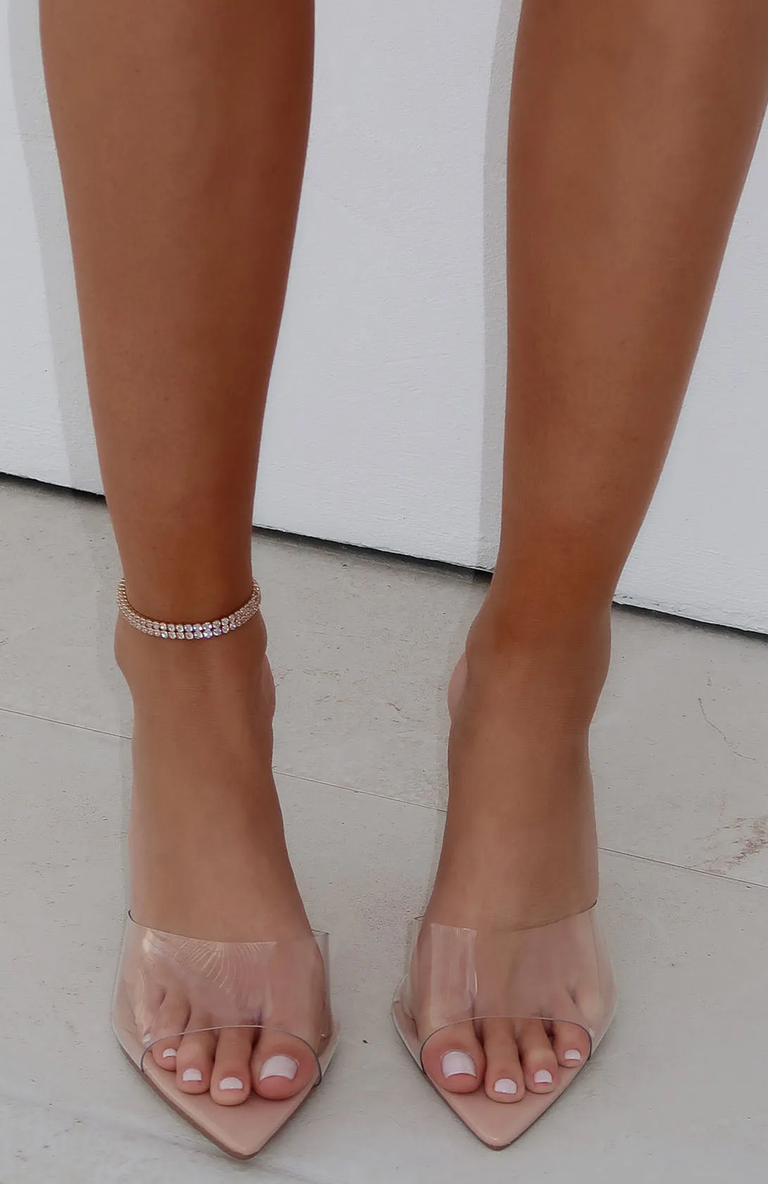 Out & About Heels Nude Patent ReflectiveDetails Stretch waistband