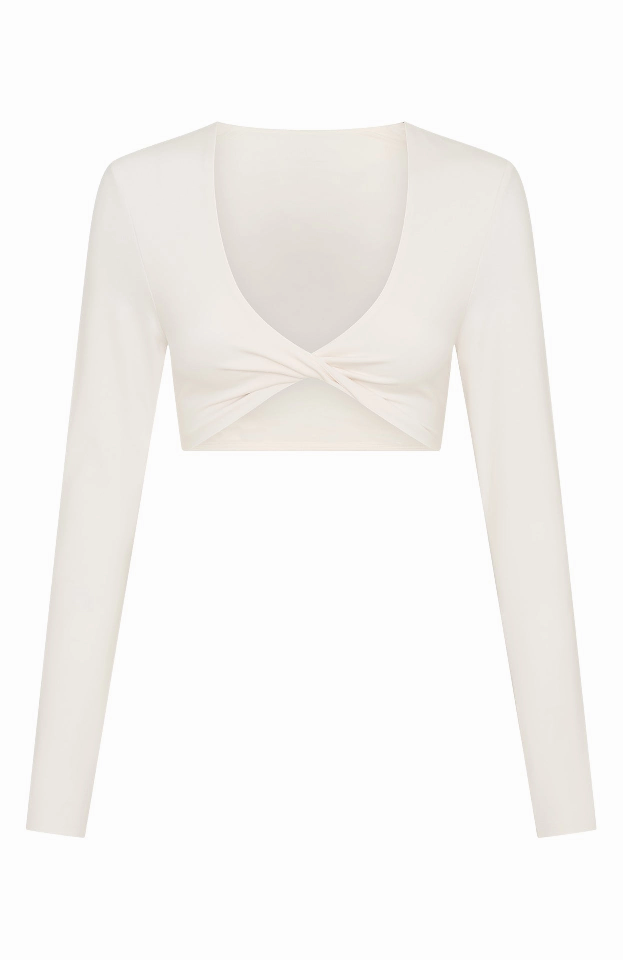 WeightedHem AntiPilling Surface Over The Line Long Sleeve Crop Cream