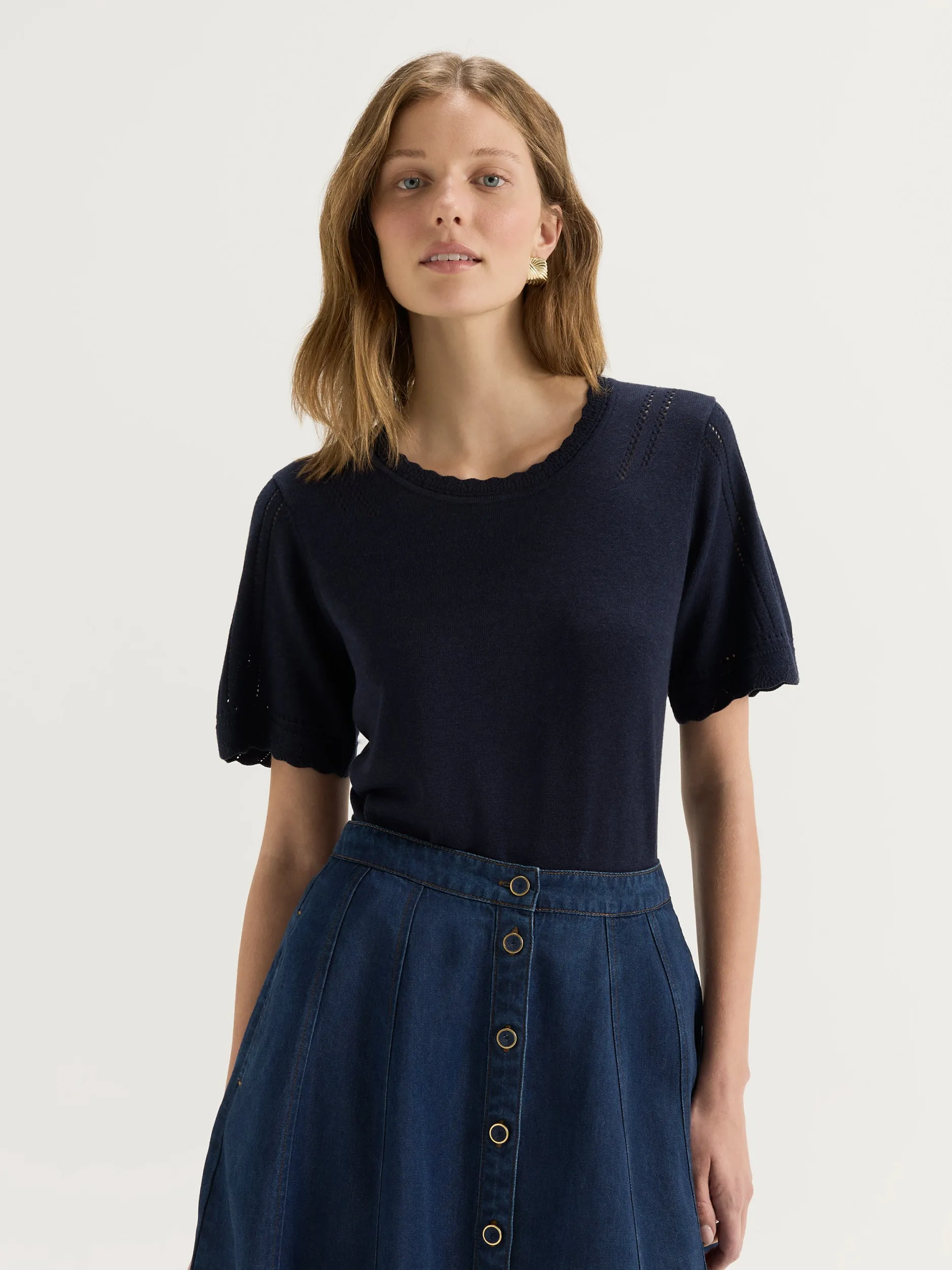 Carmen Knit Top Slub Texture