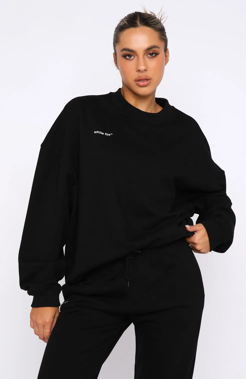 Own The Moment Sweater Black FourWay Stretch Fabric