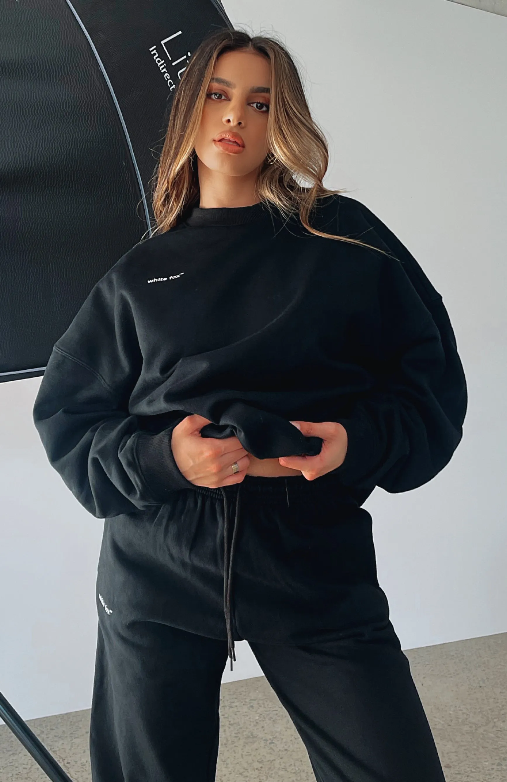 Own The Moment Sweater Black Urban Look Microfiber Inner Layer