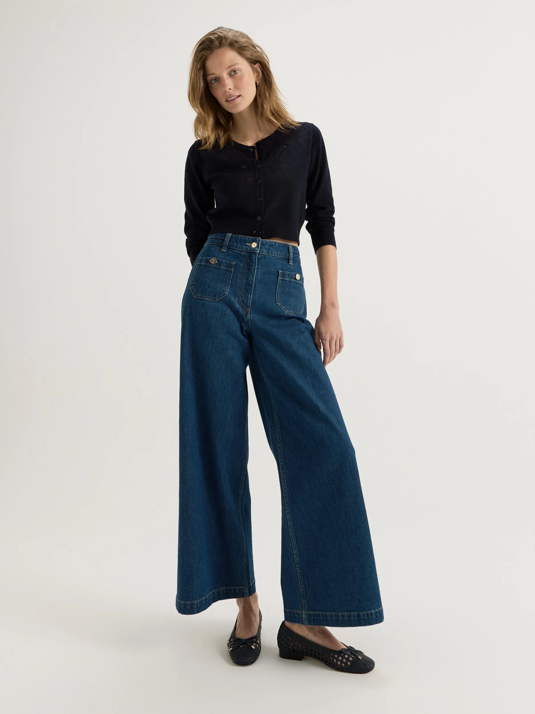 Sporty Touch No Gap Waist Palazzo Jean