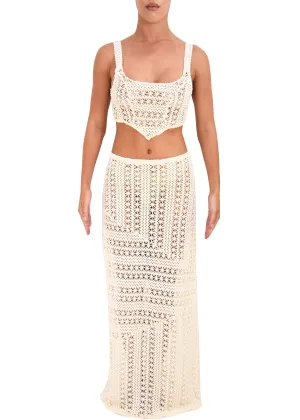 Microfiber Technology AdvancedAirflowChannels Paloma Corset | Beige Crochet