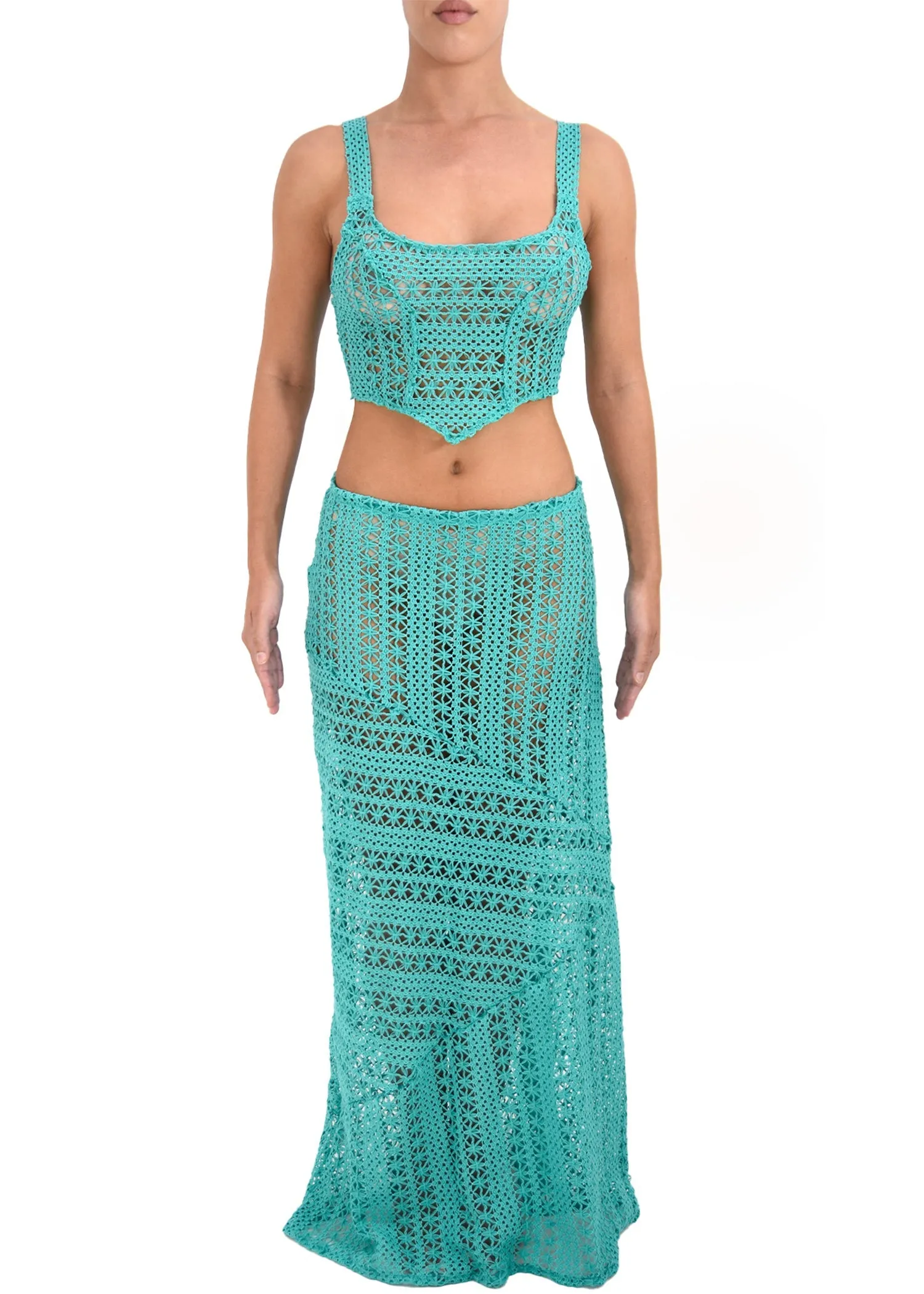 AllDayComfortFit Double Faced Jersey Knit Paloma Corset | Emerald Crochet