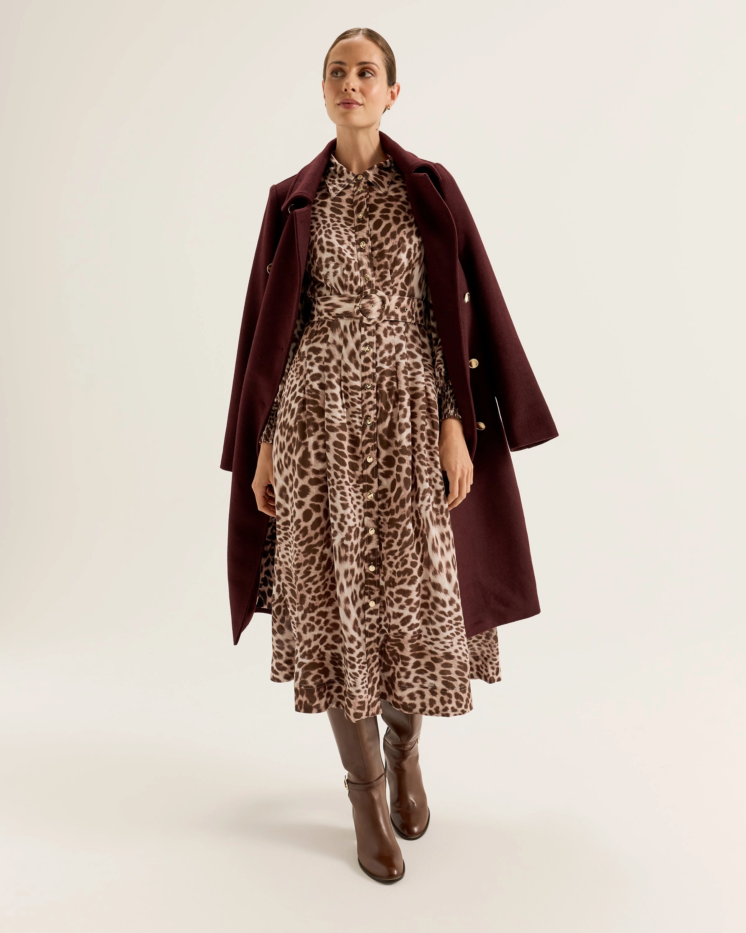 Pleated-Texture Paloma Shirtdress