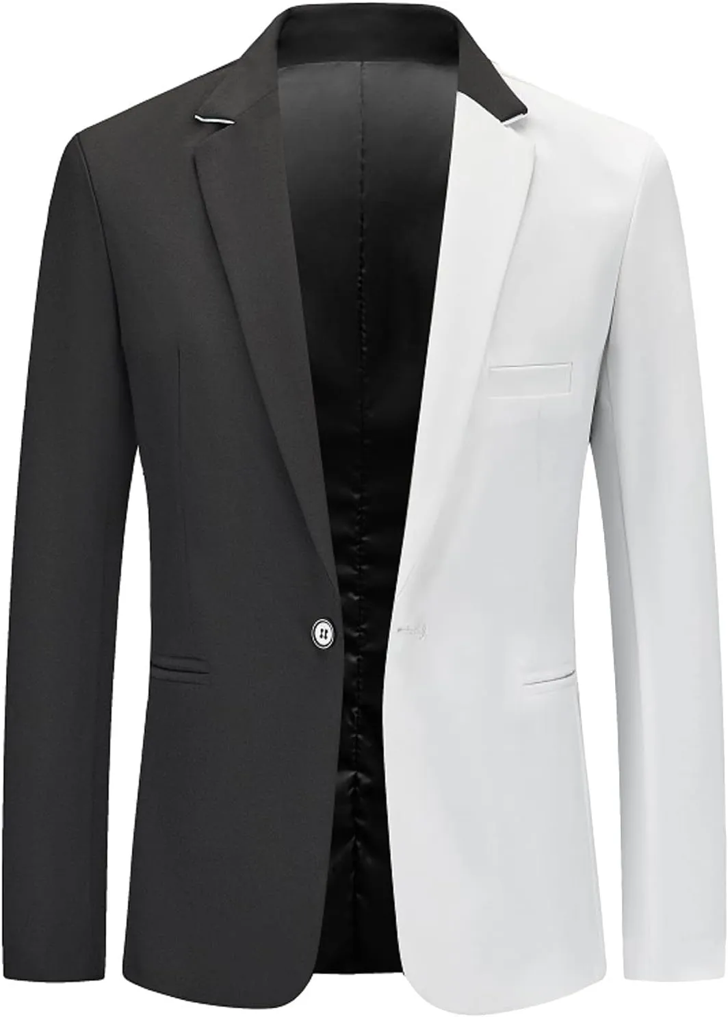 Parise Boxer Shorts Men Men's Stylish Two Tone Single Breasted Blazer Suit Jacket Formal Business Notched Collar Long Sleeve Dinner Sport Coat(White,XX-Large)