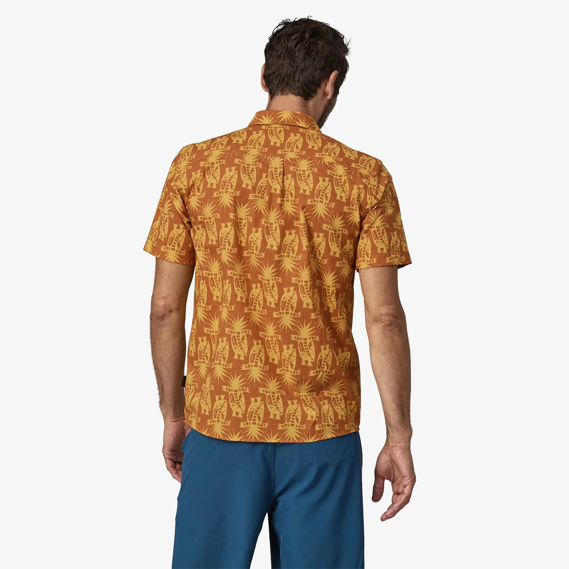 Patagonia Go To S/S Shirt: Skunks/Sienna Clay