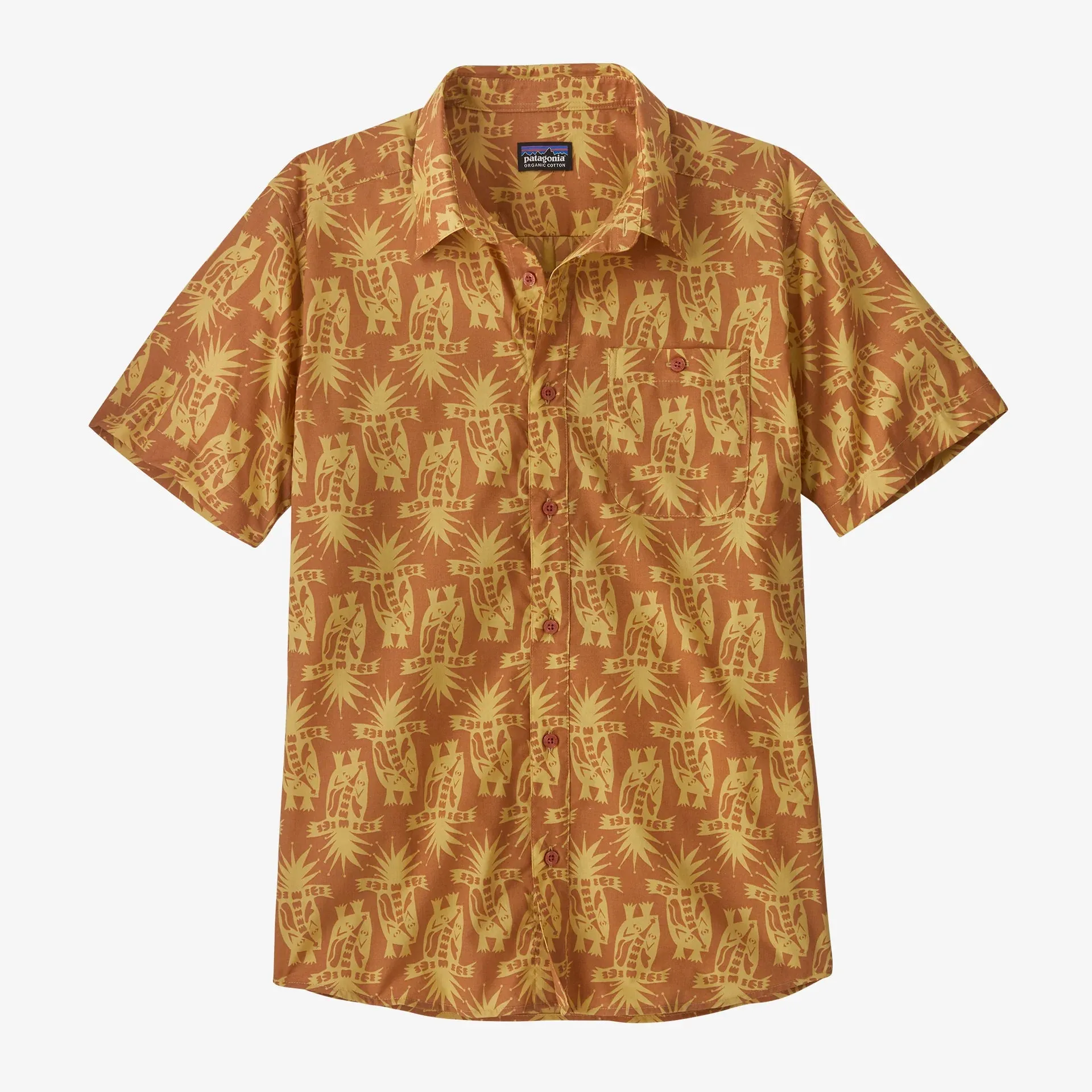 Patagonia Go To S/S Shirt: Skunks/Sienna Clay