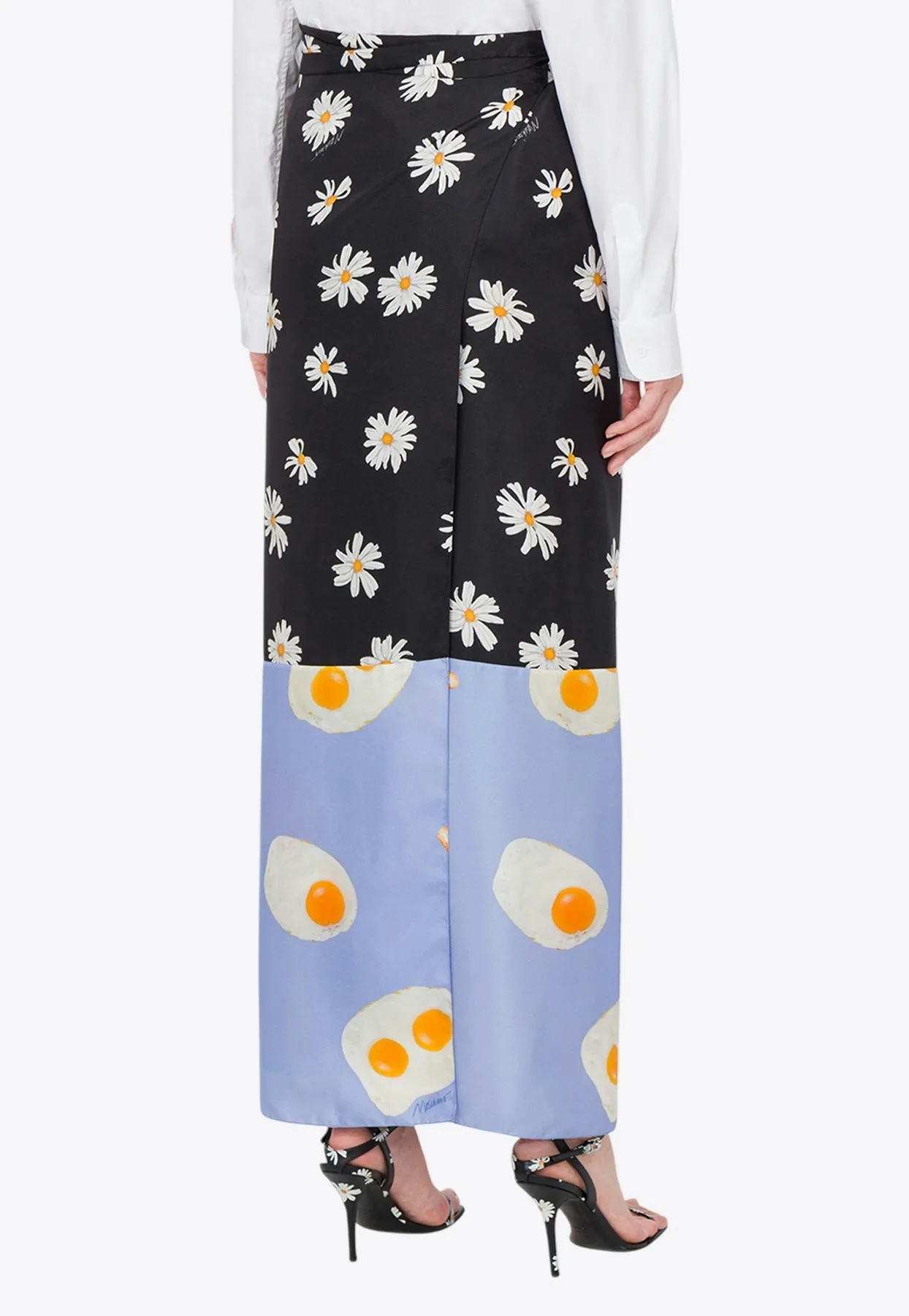Patchwork Silk Twill Maxi Skirt