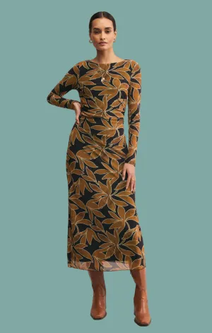 Fall Outfit Texture Style Spellbound Mesh Floral Maxi Dress