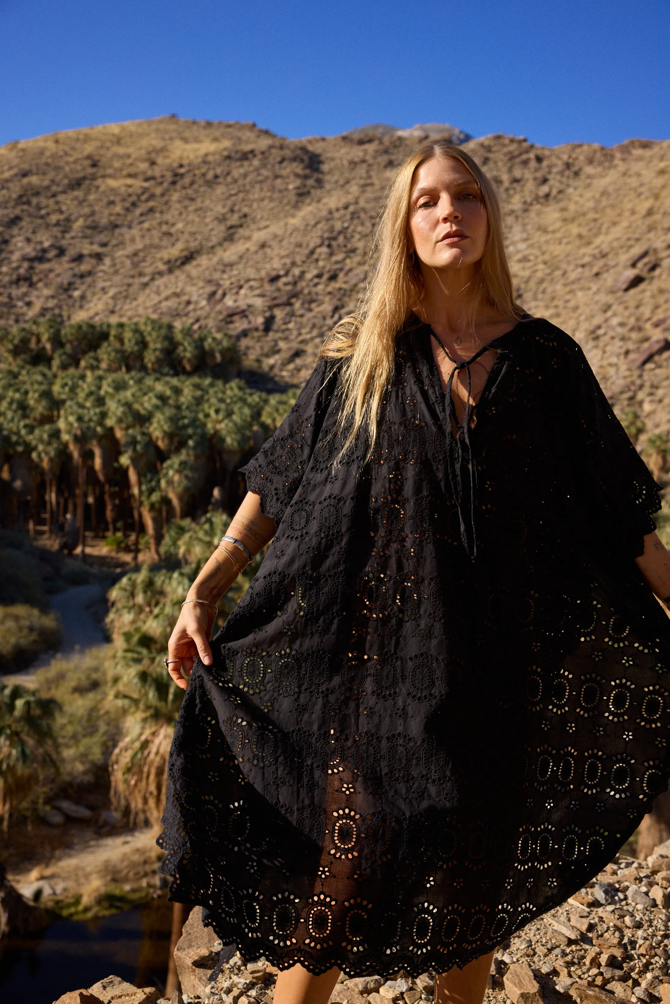 Ventilated Mesh Panels PAULINA CAFTAN