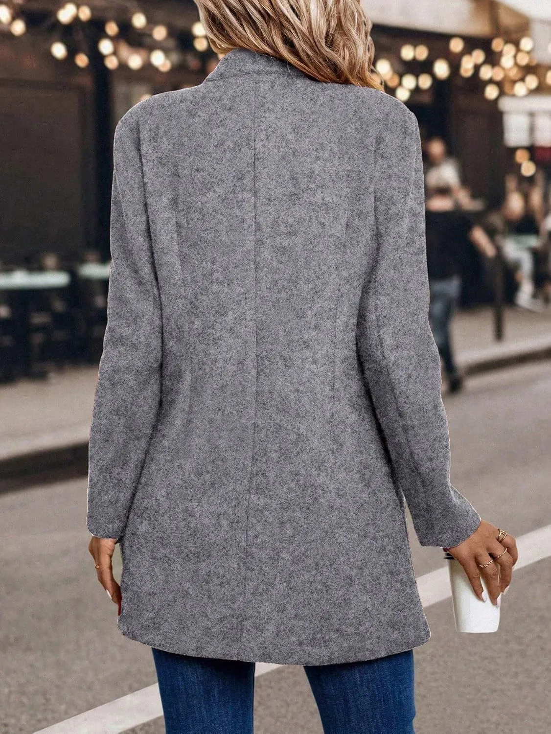 peacoat womens coat Casual Lapel Wool Blend Coat For Autumn/Winter