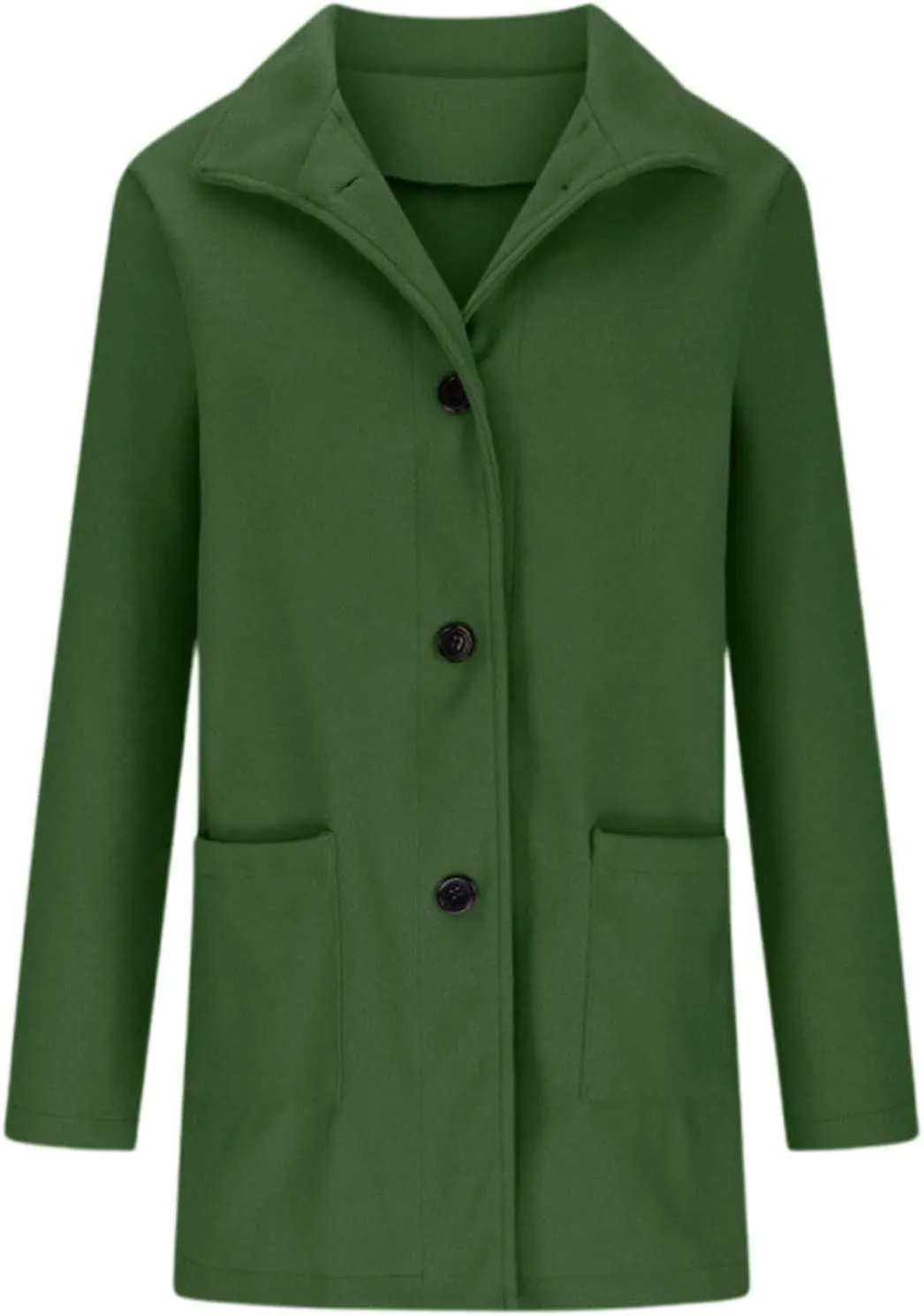 Peacoats For Women Winter Stand Collar Single Breasted Wool Coats 2024 Trendy Thicken Long Blazer Jacket With Pockets