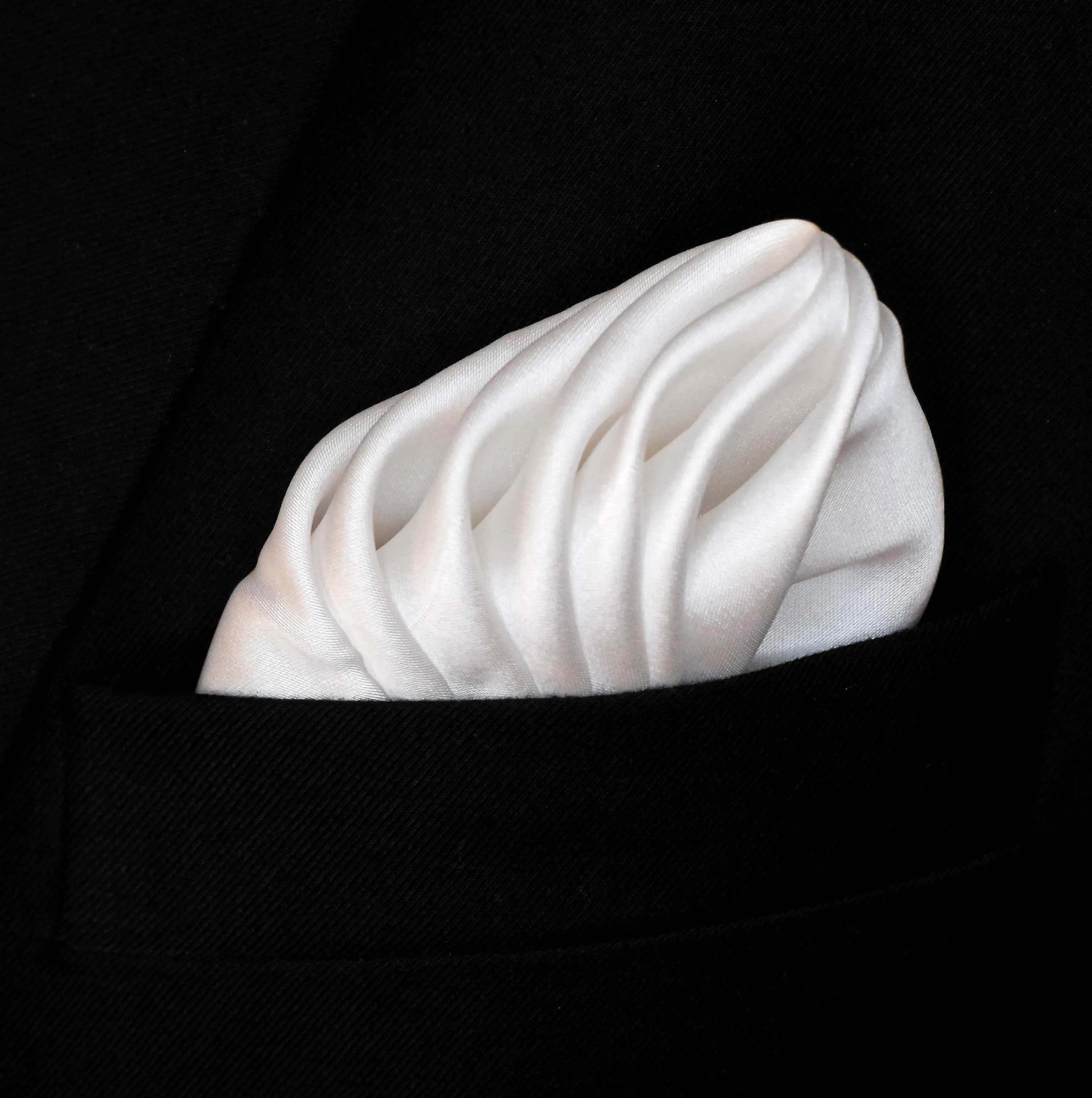 Pearl White Paradigm Silk Pocket Squares