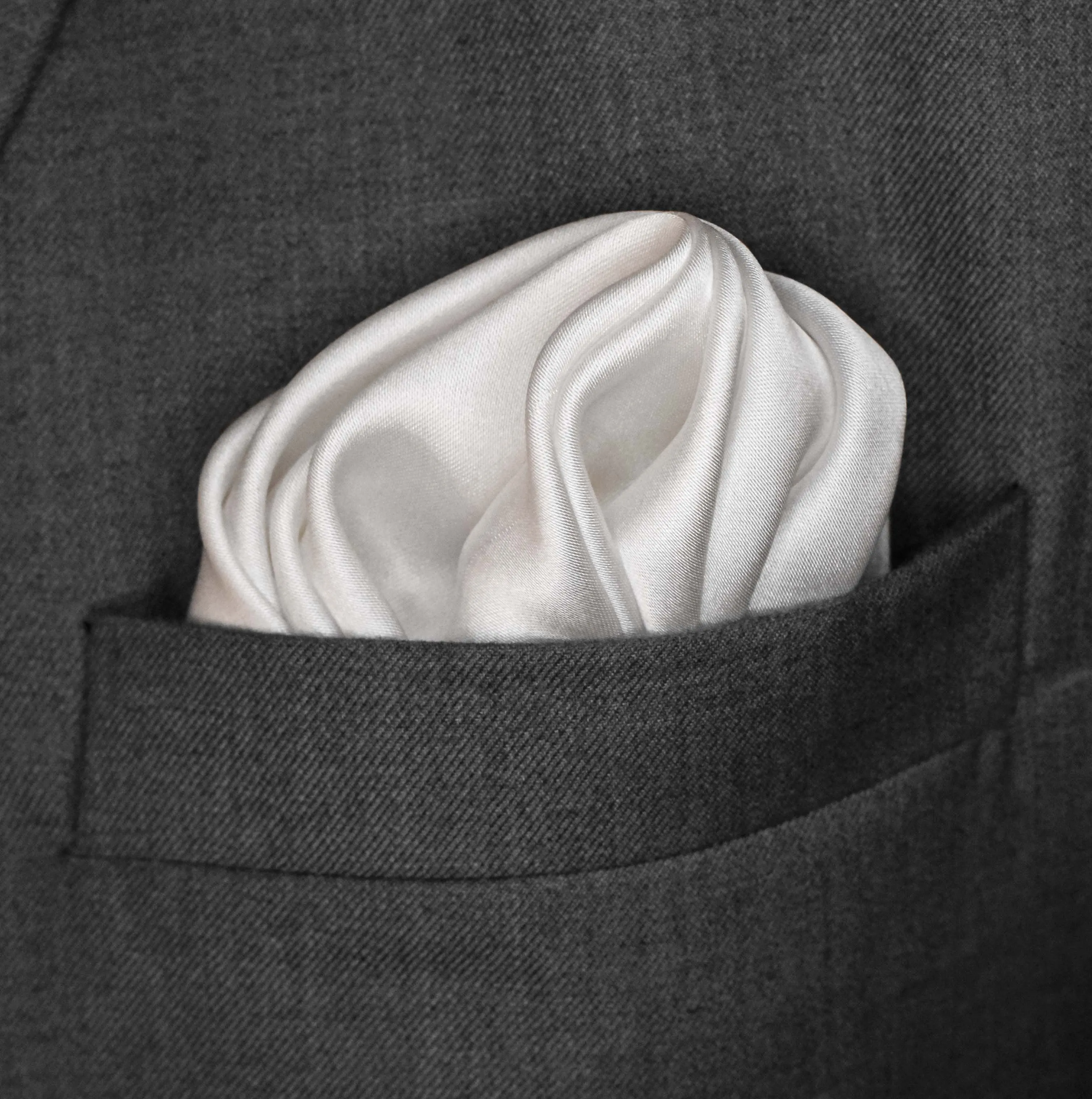 Pearl White Paradigm Silk Pocket Squares